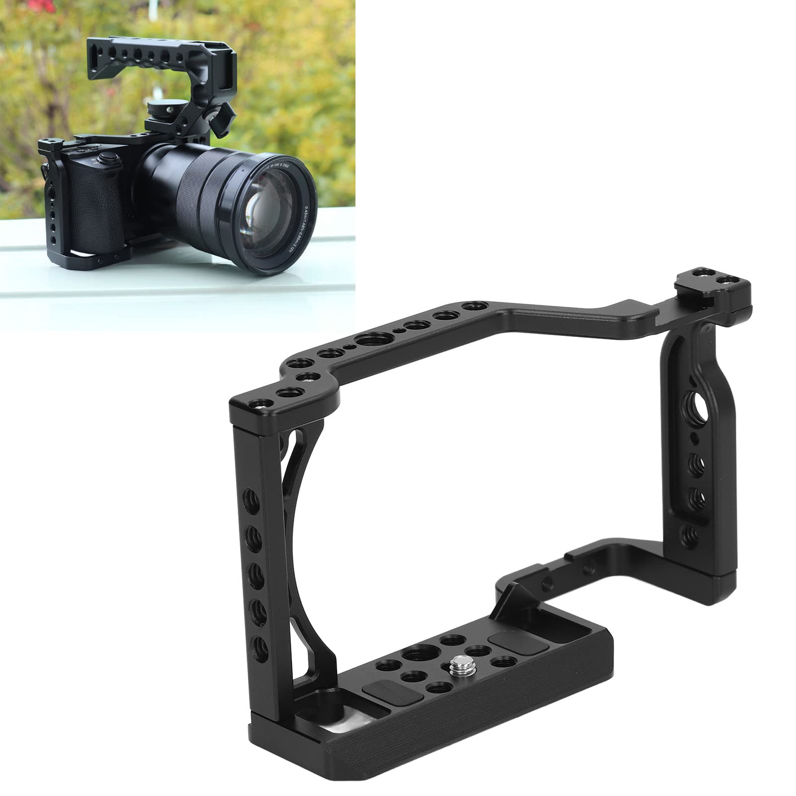 Sony A6500 A6400 A6300 A6000 Camera Protective Aluminum Alloy Base Plate - Anti-Slip Bottom Grip for Photography & Videography | Perfect for Travel Vlogging, Street Photography and Studio Shooting