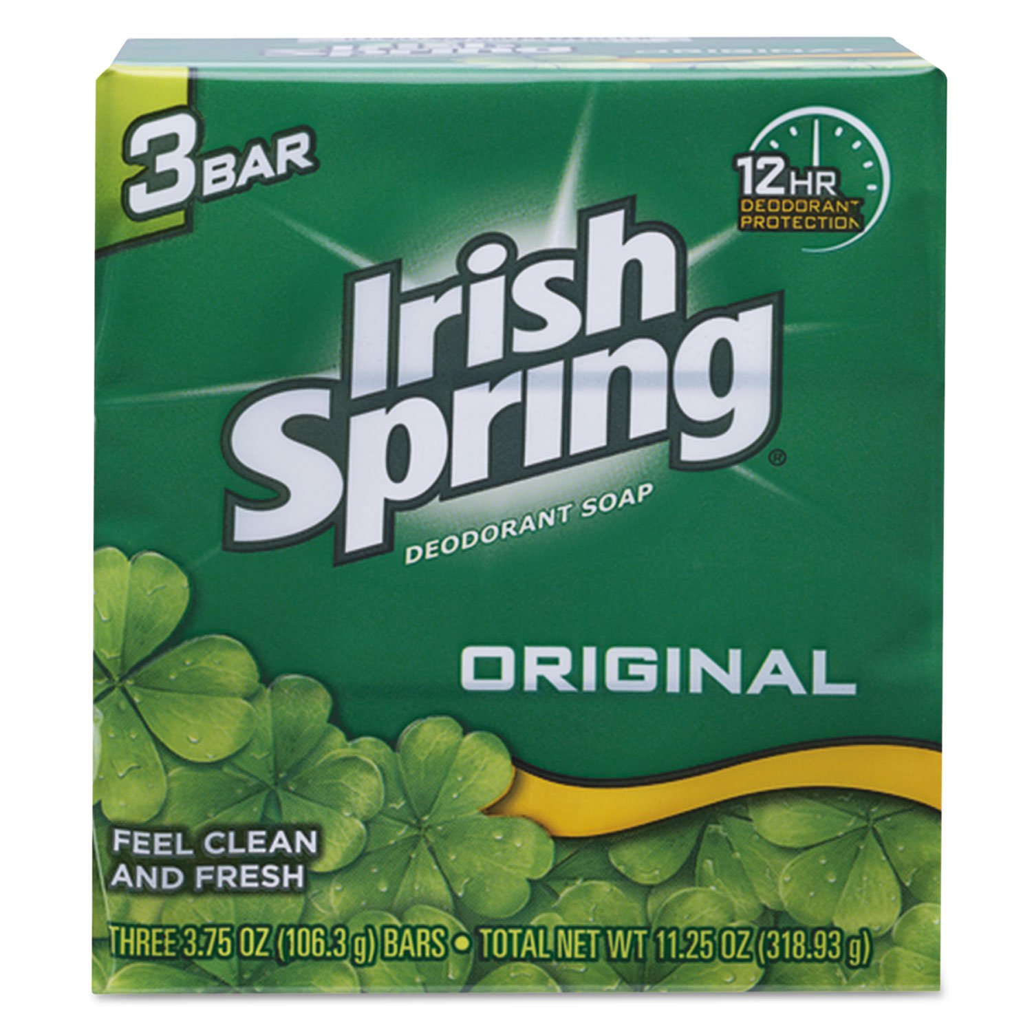Irish Spring Bar Soap - Clean Fresh Scent, 3.75oz (18-Pack) | Moisturizing Deodorant Soap for Men & Women | Perfect for Shower, Bath & Travel