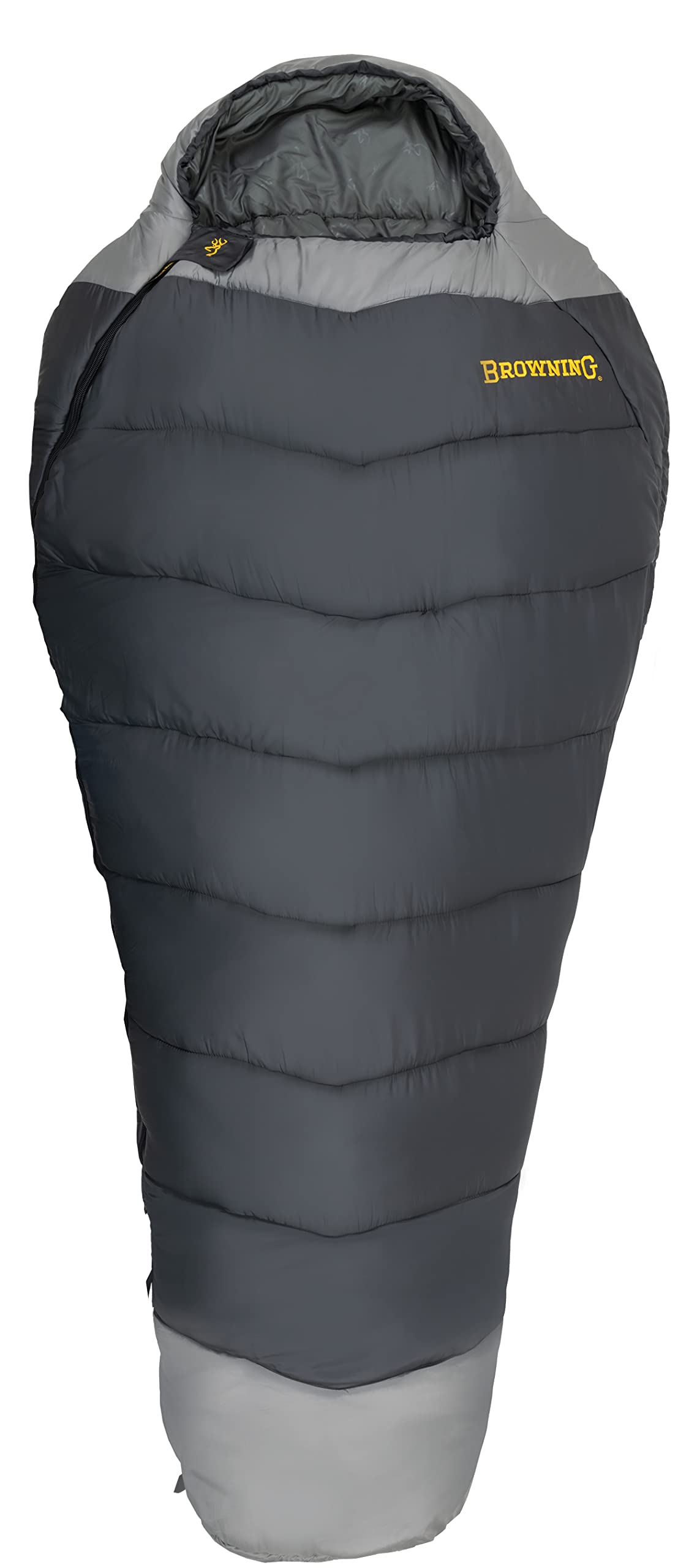 Browning Camping Denali -30°F Extreme Cold Weather Mummy Sleeping Bag for Adults - Lightweight, Water-Resistant, Charcoal/Gray - Perfect for Winter Camping, Backpacking & Outdoor Adventures