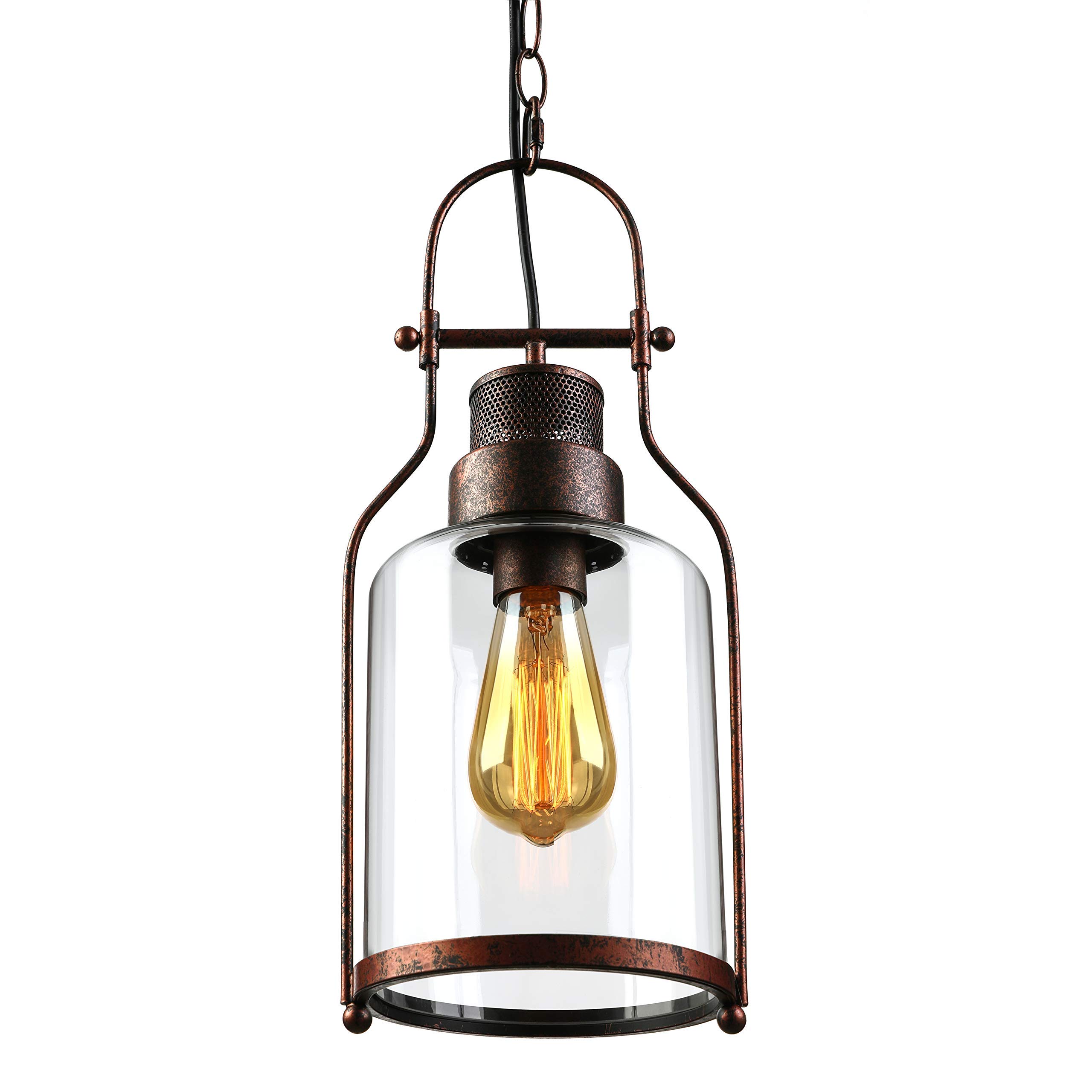Vintage Industrial Glass Pendant Light - 6