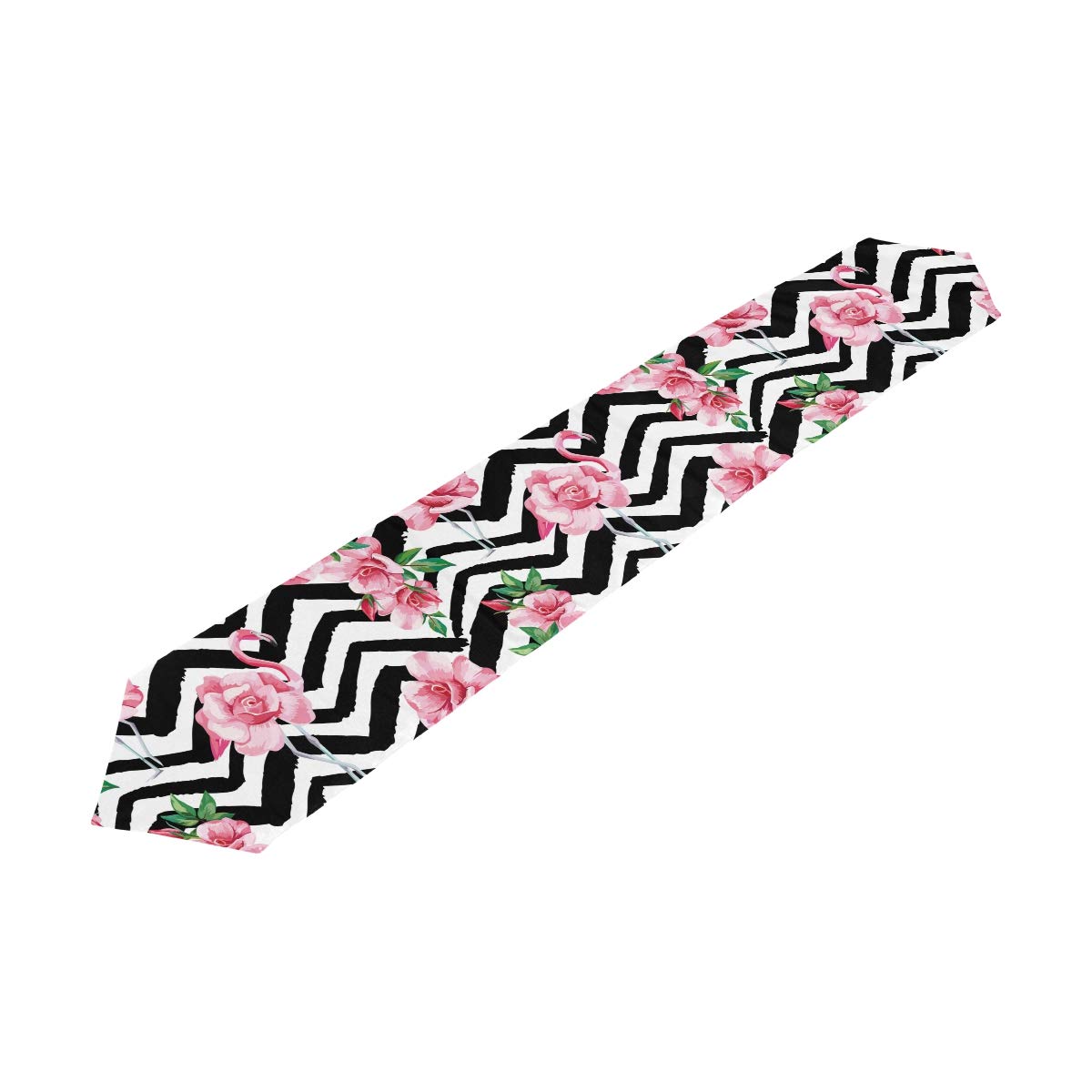 Pink Flamingo Table Runner - Striped Polyester Decor for Parties & Dinners