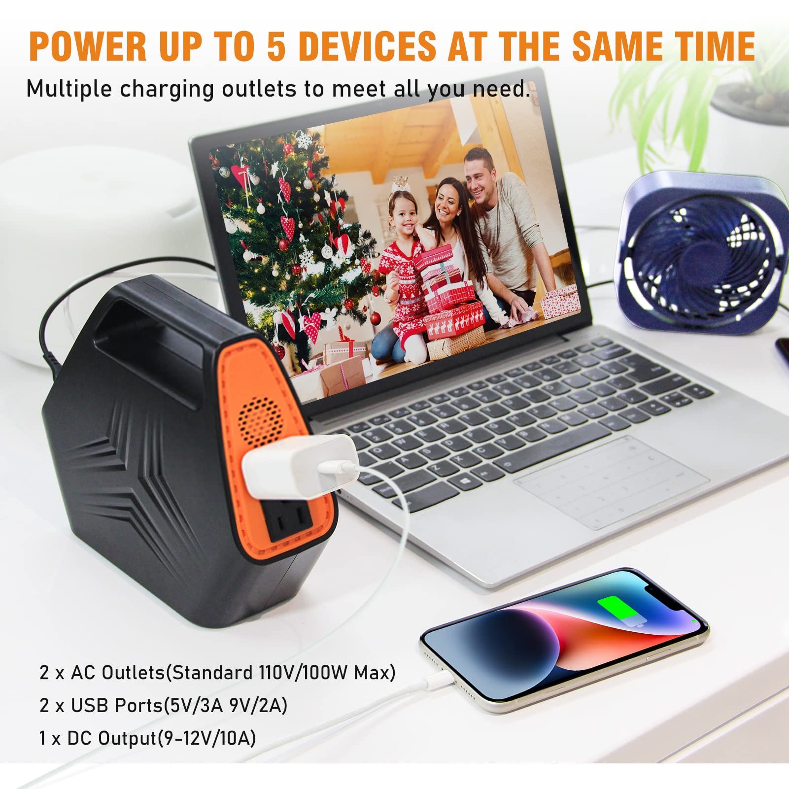 26400mAh Portable Power Bank with AC Outlet & 100W PD/QC 3.0 Fast Charging - 97Wh Laptop Charger Power Station for MacBook, iPhone, iPad, Tablet - Perfect for Travel, Camping & Emergency Power Backup