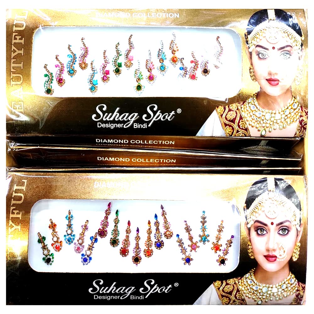 Glamyou Crystal Stone Bindi for Women & Girls - Stylish Indian Forehead Jewelry for Weddings, Parties & Festivals