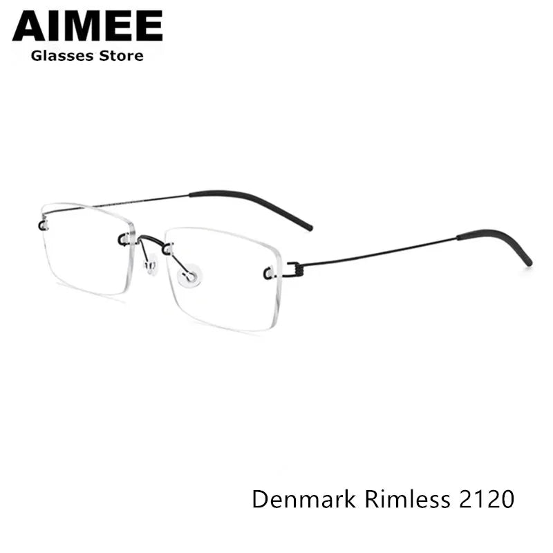 Aimee Unisex Rimless Square Screwless Titanium Eyeglasses 2120 - Lightweight Durable Frame for Reading, Computer Work & Everyday Wear