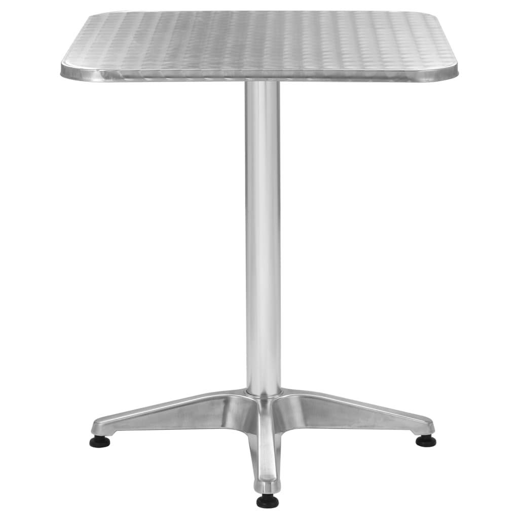 vidaXL Outdoor Patio Side Table - Aluminum Garden Porch Furniture in Silver - Perfect for Poolside, Deck, and Backyard Relaxation