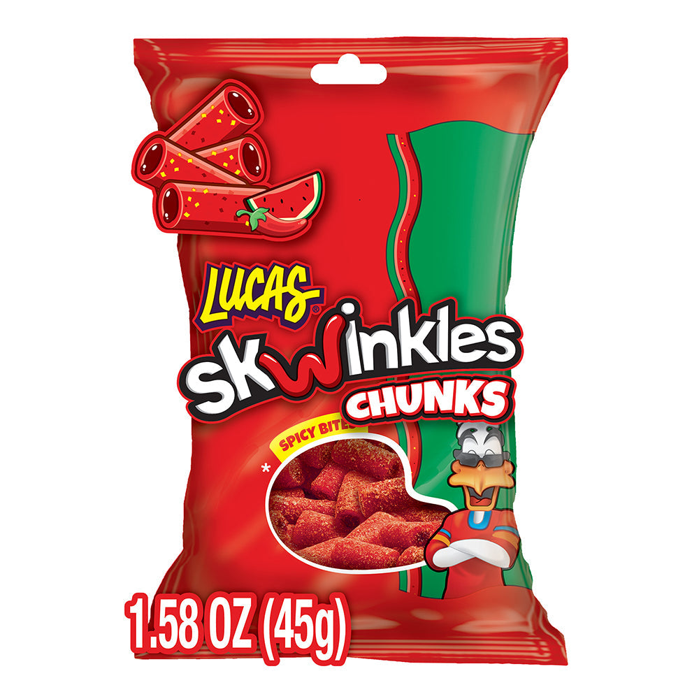 Lucas Sandia Chunks 45g | 12 Count Box | Mexican Candy | Sweet & Sour Tamarind Treat | Perfect for Parties, Snacking & Gifts