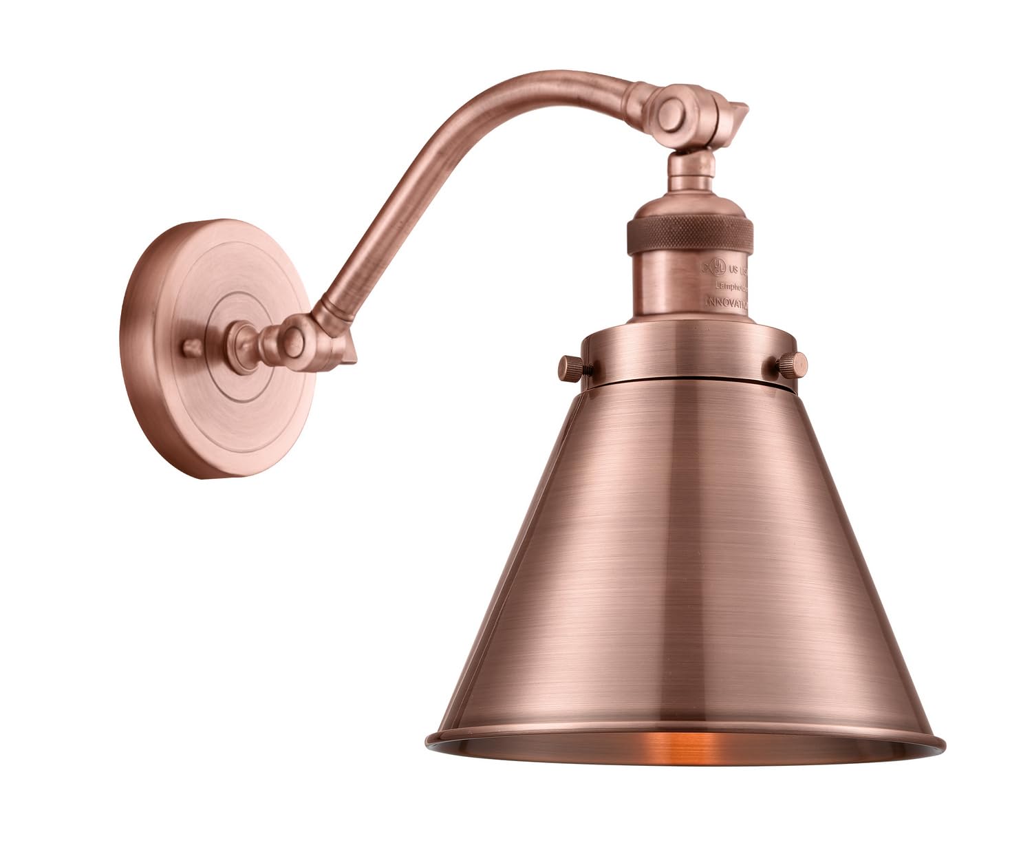 515-1W-AC-M13-AC-LED Vintage Copper Bare Bulb Light Cord Set - Single Edison Bulb Fixture for Industrial Pendant Lighting, Cafe Decor & Home Accent Lighting