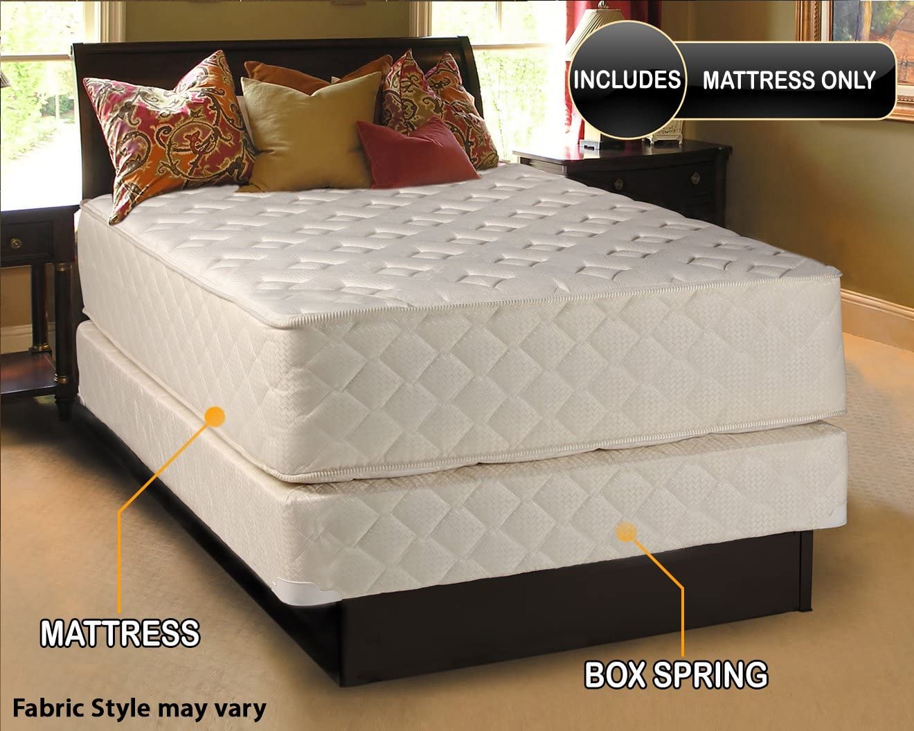 Dream Solutions USA Luxury Firm Twin Size Mattress with Mattress Cover Protector - Innerspring Coils, Premium Edge Support for Lasting Comfort | Perfect for Guest Rooms, Kids' Beds & Small Spaces
