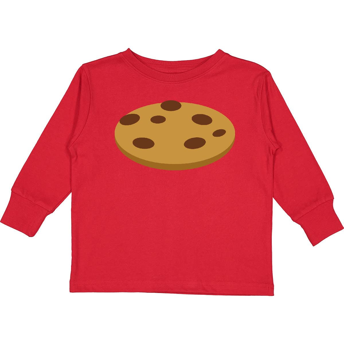 Inktastic Chocolate Chip Cookie Toddler Long Sleeve T-Shirt - Cute Baking Themed Cotton Shirt for Kids, Boys & Girls - Perfect for Birthday Parties, Baking Activities & Casual Wear
