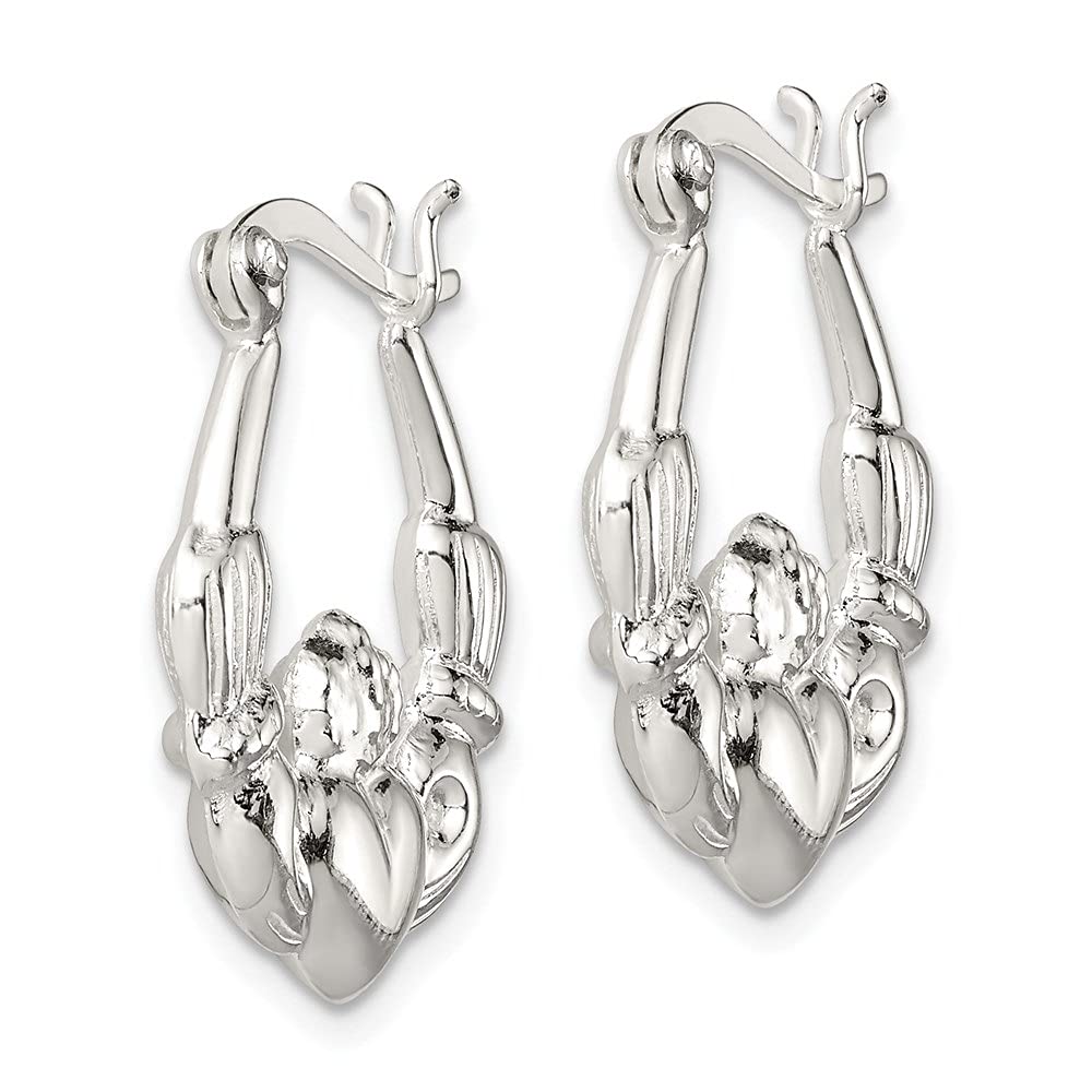 Diamond2Deal 925 Sterling Silver Claddagh Hoop Earrings - 0.87 Inch Length, 0.83 Inch Width - Irish Celtic Jewelry for Women - Perfect for St. Patrick's Day, Weddings & Gifts