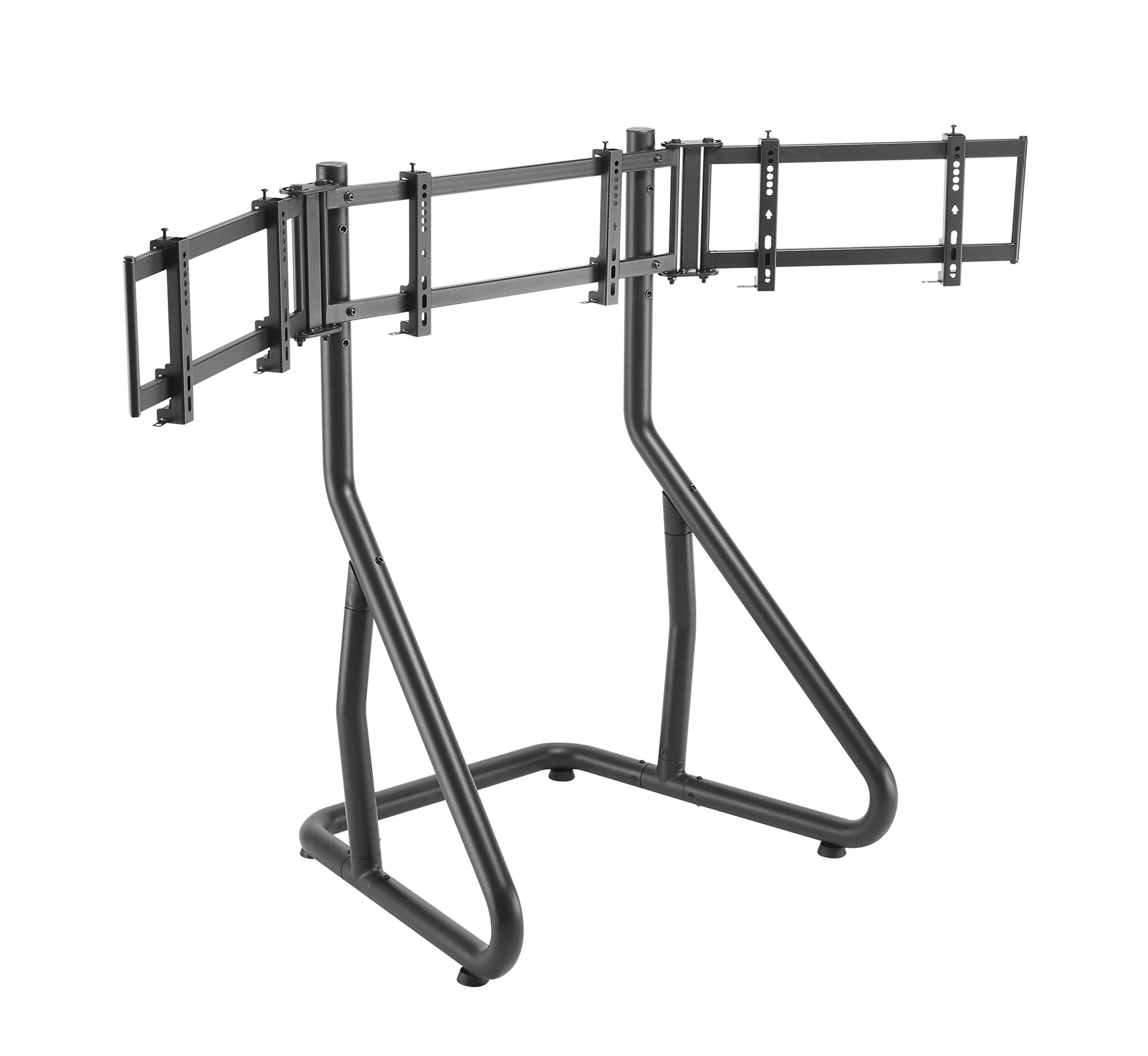OPLITE Triple Monitor Stand for 3 Screens up to 32 Inches - Adjustable Ergonomic Desktop Mount Compatible with Flight Simulator Cockpits, Gaming & Office Workstations