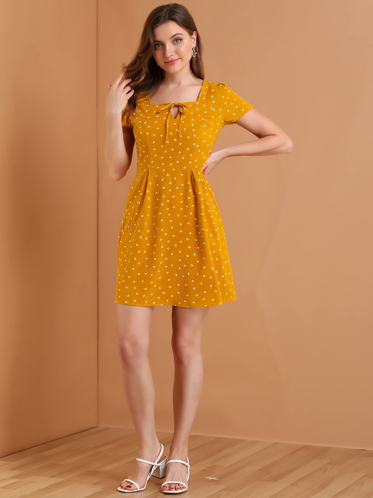 Allegra K Women's Casual Dress - Flowy Summer Dress with Short Sleeves & Pockets | Perfect for Beach, Vacation, Office & Date Night Outfits
