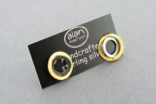 Oxidized & Gold Plated Double Circle Stud Earrings for Women - Trendy Boho Chic Jewelry for Everyday Wear & Special Occasions