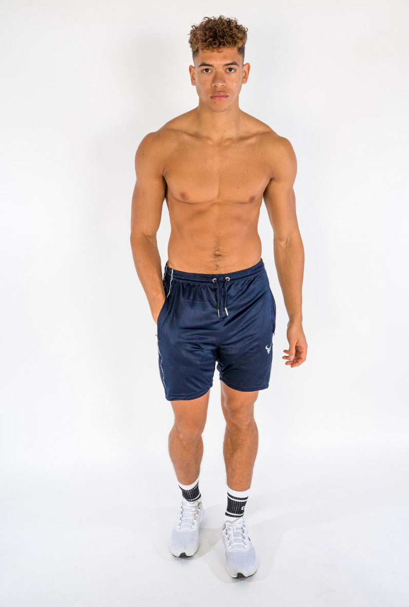 Cerus Navy Element Men's Gym Shorts - Breathable Quick-Dry Workout Shorts for Running, Training & Basketball | Comfortable Athletic Shorts for Men's Fitness & Active Lifestyle