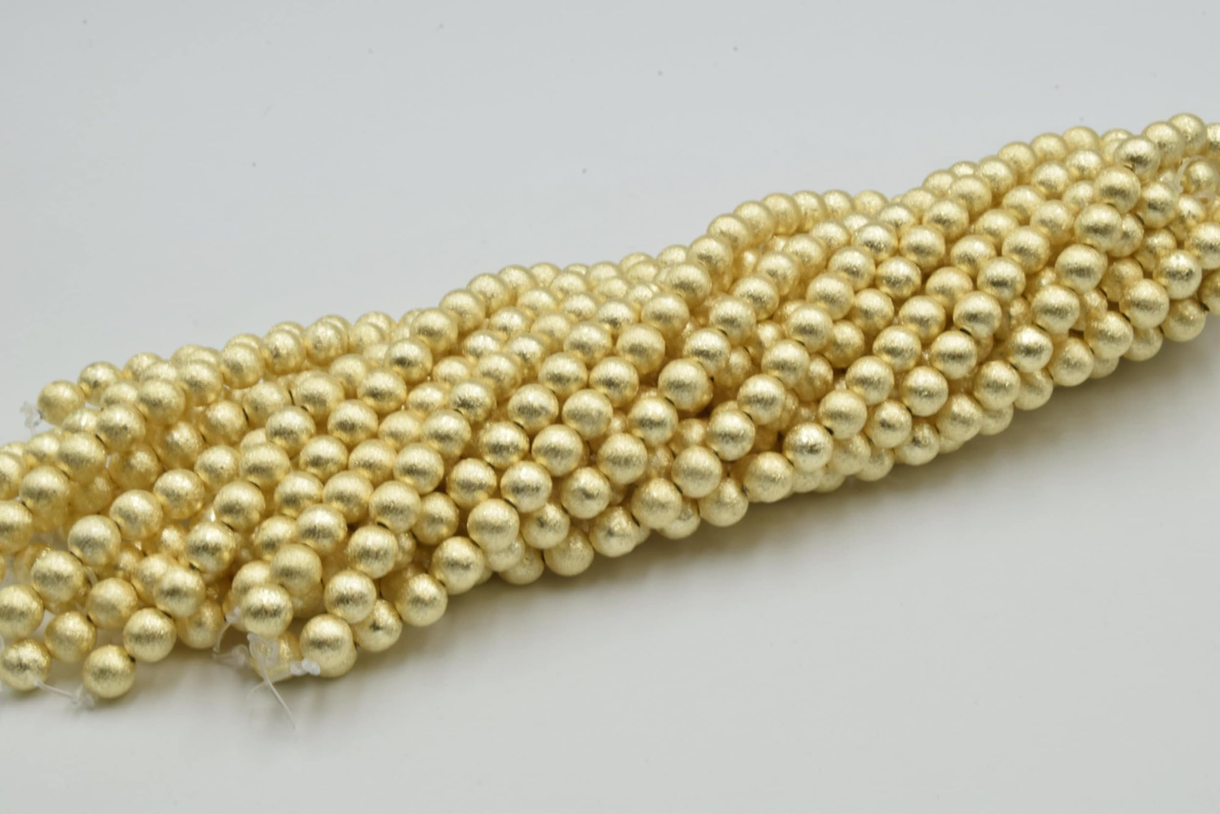 8mm Gold Brushed Copper Beads - Round Metal Beads for Jewelry Making, DIY Crafts, Bracelets & Necklaces - Perfect for Handmade Accessories and Gift Making