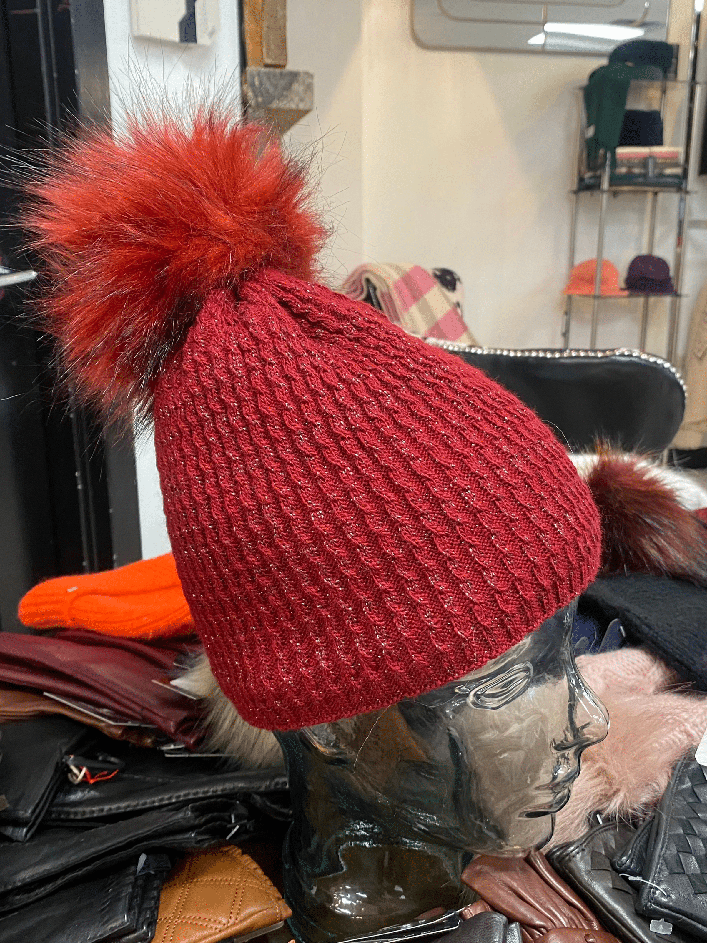 Cozy Knit Fleece Lined Pom Pom Winter Beanie Hat for Women - Warm Soft Cuffed Knit Hat for Cold Weather, Outdoor Activities & Fashion Accessories