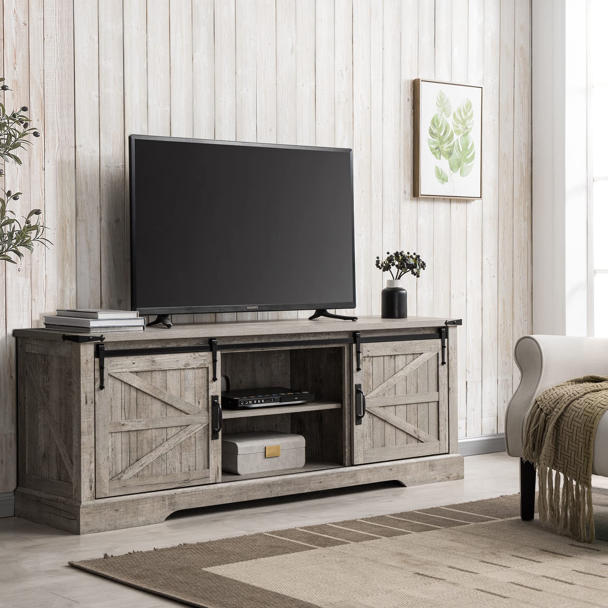 Rustic Farmhouse TV Stand for 70-75 Inch TVs - 66