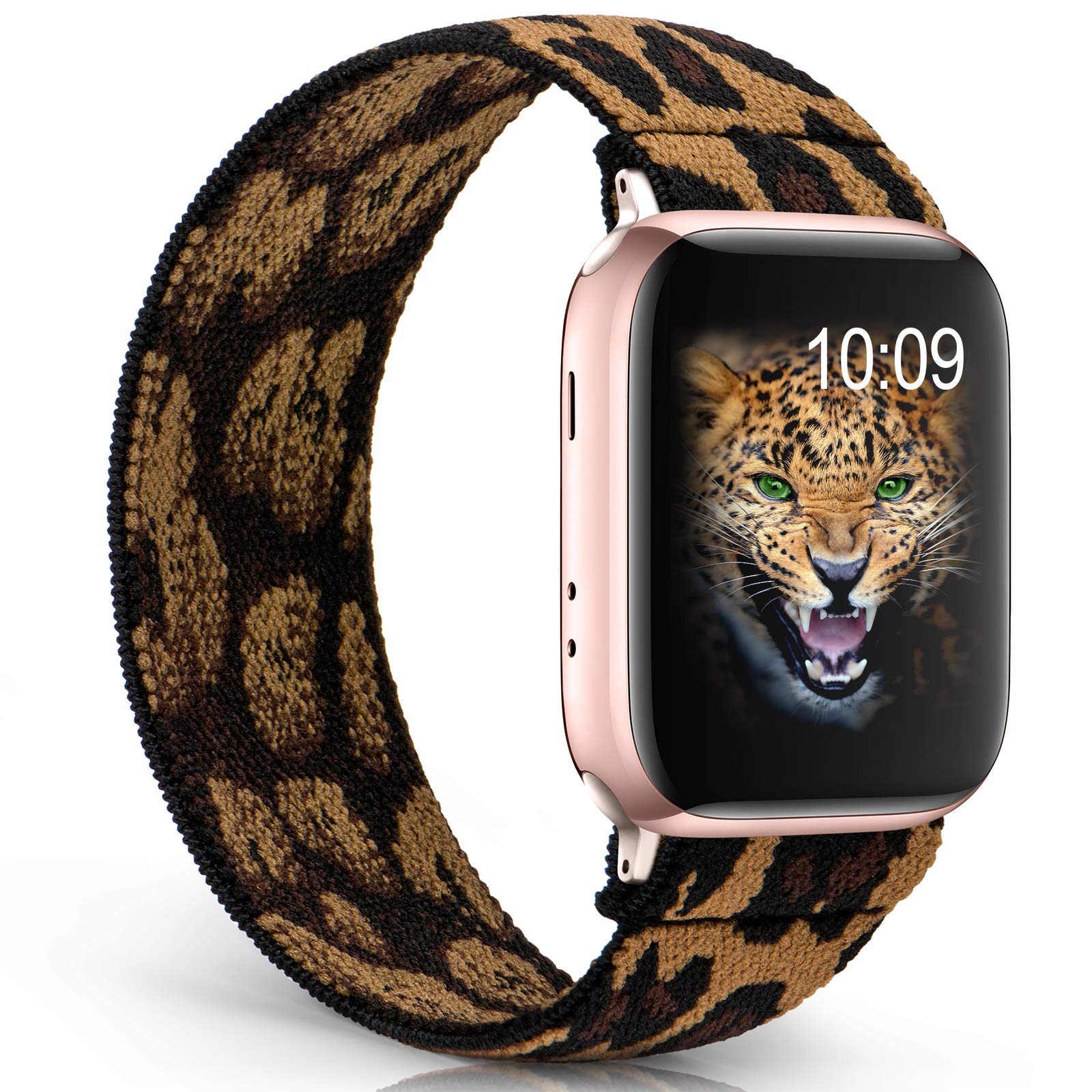 Elastic Solo Loop Band Compatible with Apple Watch 38mm 40mm 42mm 44mm - Stretchy Nylon Braided Sport Strap for iWatch Series 1/2/3/4/5/6/SE - Comfortable Wristband for Women, Men, Girls - Perfect for Workouts, Running & Daily Wear