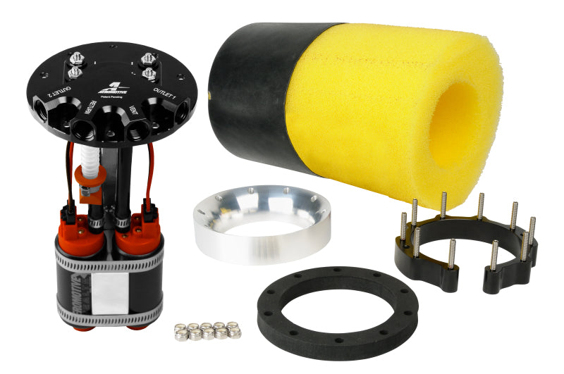 Aeromotive Universal Phantom Dual 340 Fuel Pump - 6 to 10 Inch Depth - High Performance Fuel Delivery for Racing, Hot Rods & Custom Builds