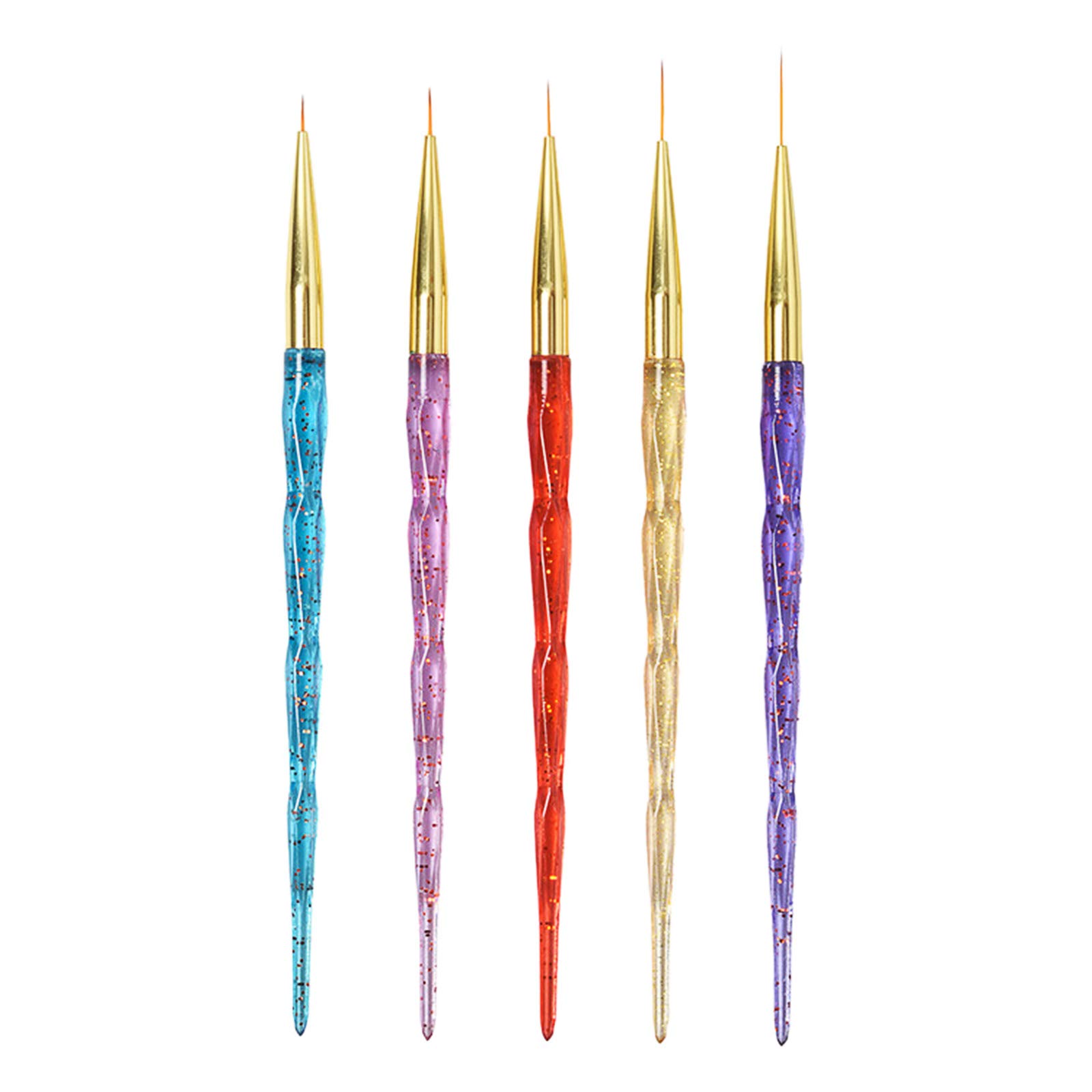 5PCS Multicolor Nail Art Pen Set - Professional Nail Painting & Carving Brushes for DIY Manicure, Salon & Home Use