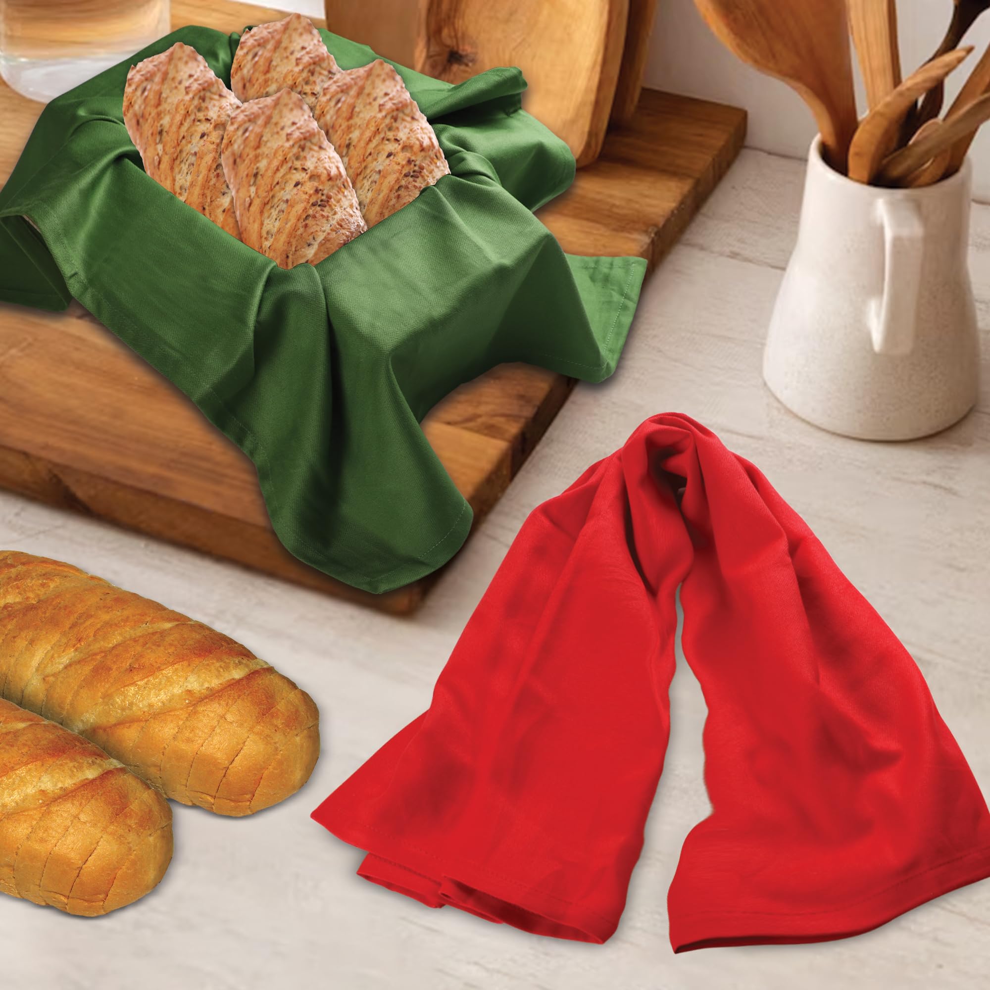 Premium 100% Cotton Kitchen Towels Set of 12 - Ultra Soft & Highly Absorbent 20x30 Inch Solid Color Dish Towels for Cooking, Baking & Cleaning | Urban Villa