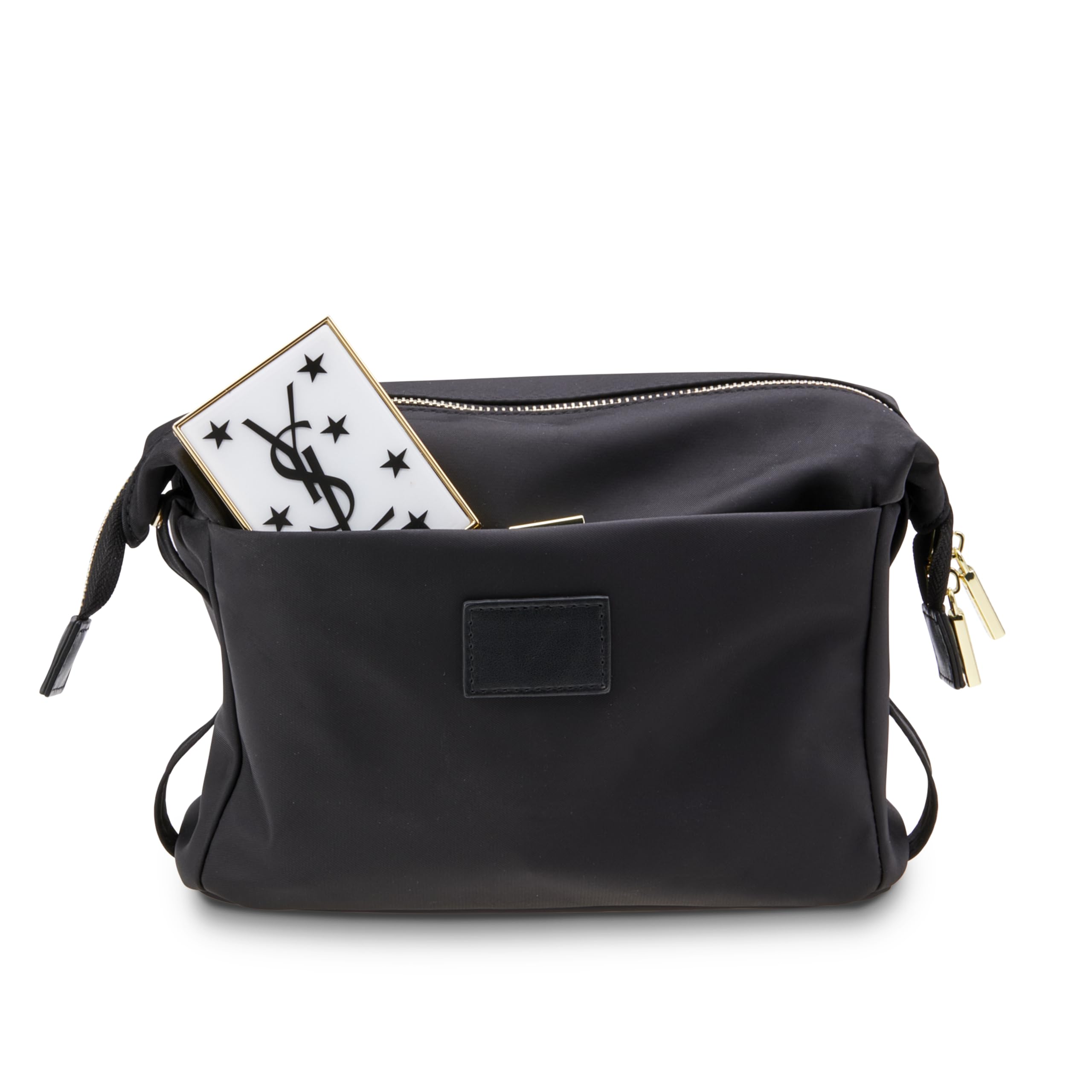 ETOILE Jet Setter Travel Case - Soft Flexible Foldable Makeup Cosmetic Bag for Women | Perfect for Airplane Carry-On, Weekend Getaways & Gym Essentials Organization (Black)