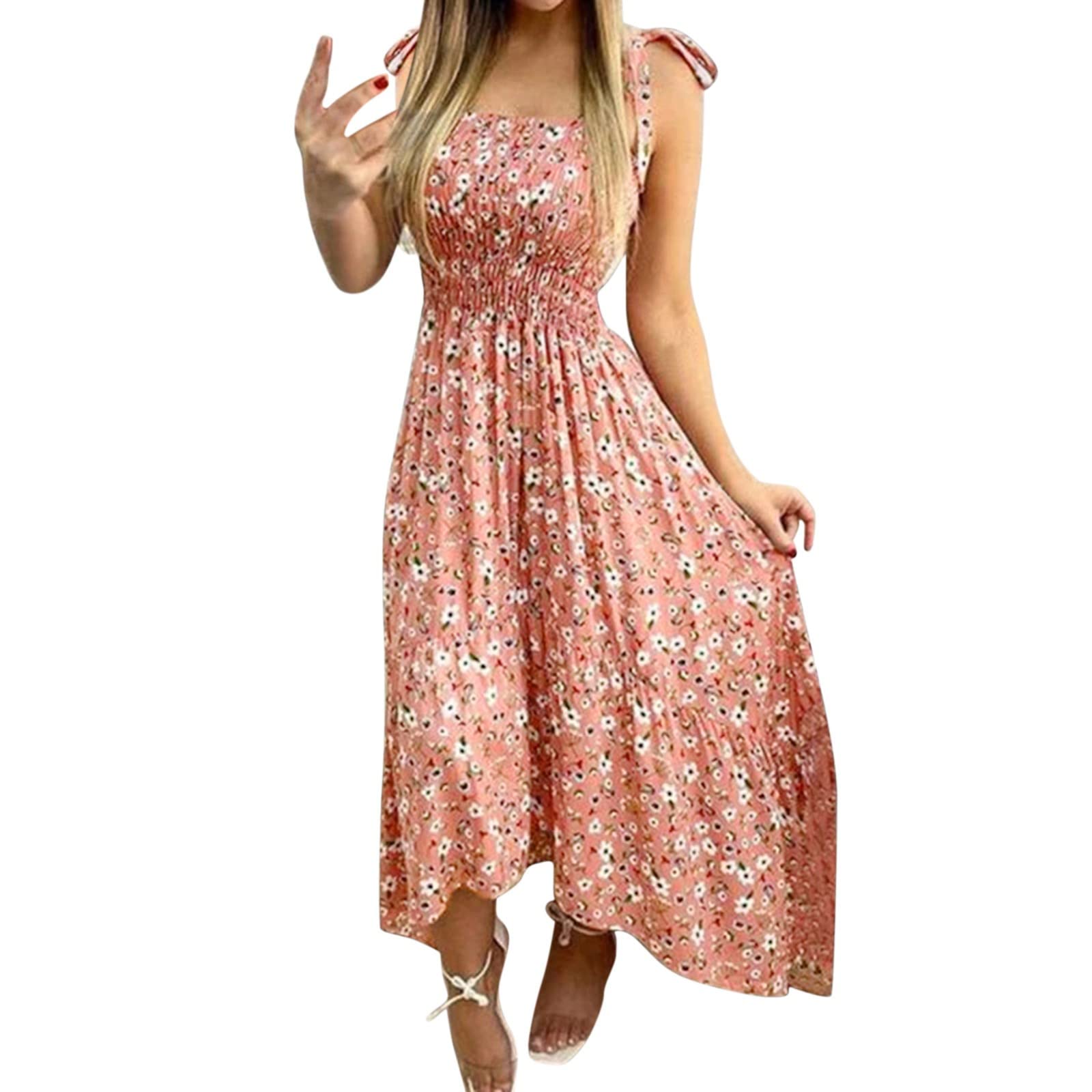 Women's Floral Printed Tank Sundress - Loose Casual Sleeveless Summer Dress for Women | Beach Wear, Vacation Outfit, Garden Party Dress