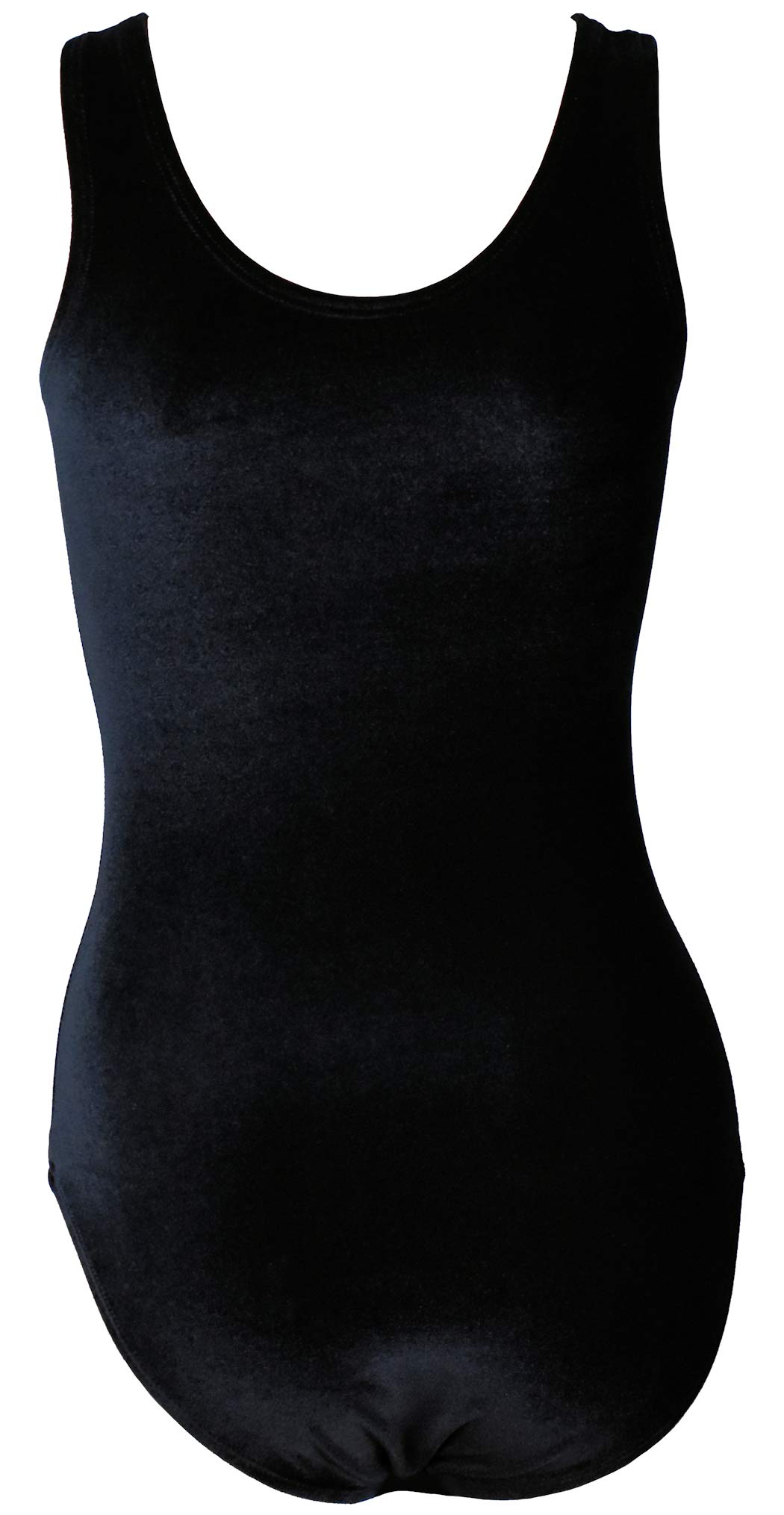 Look-It Activewear Women's Black Velvet Leotard - Stretchy Comfort for Gymnastics, Dance, Tumbling & Yoga | Perfect for Training, Performances & Fitness Classes
