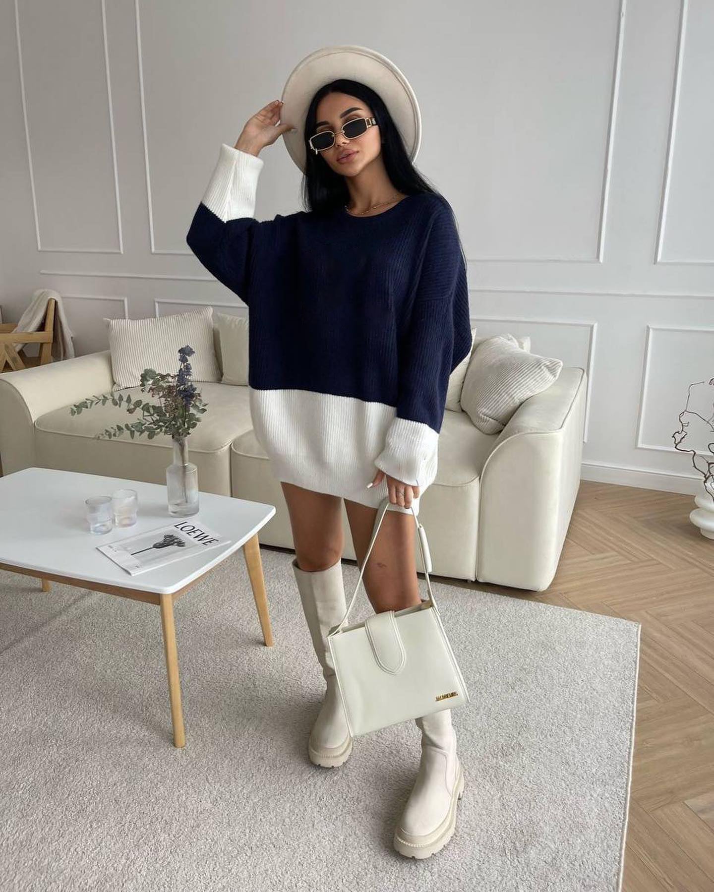 Cozy Knitted Sweater for Women - Soft & Warm Letter Design Pullover - Perfect for Fall, Winter & Casual Outfits