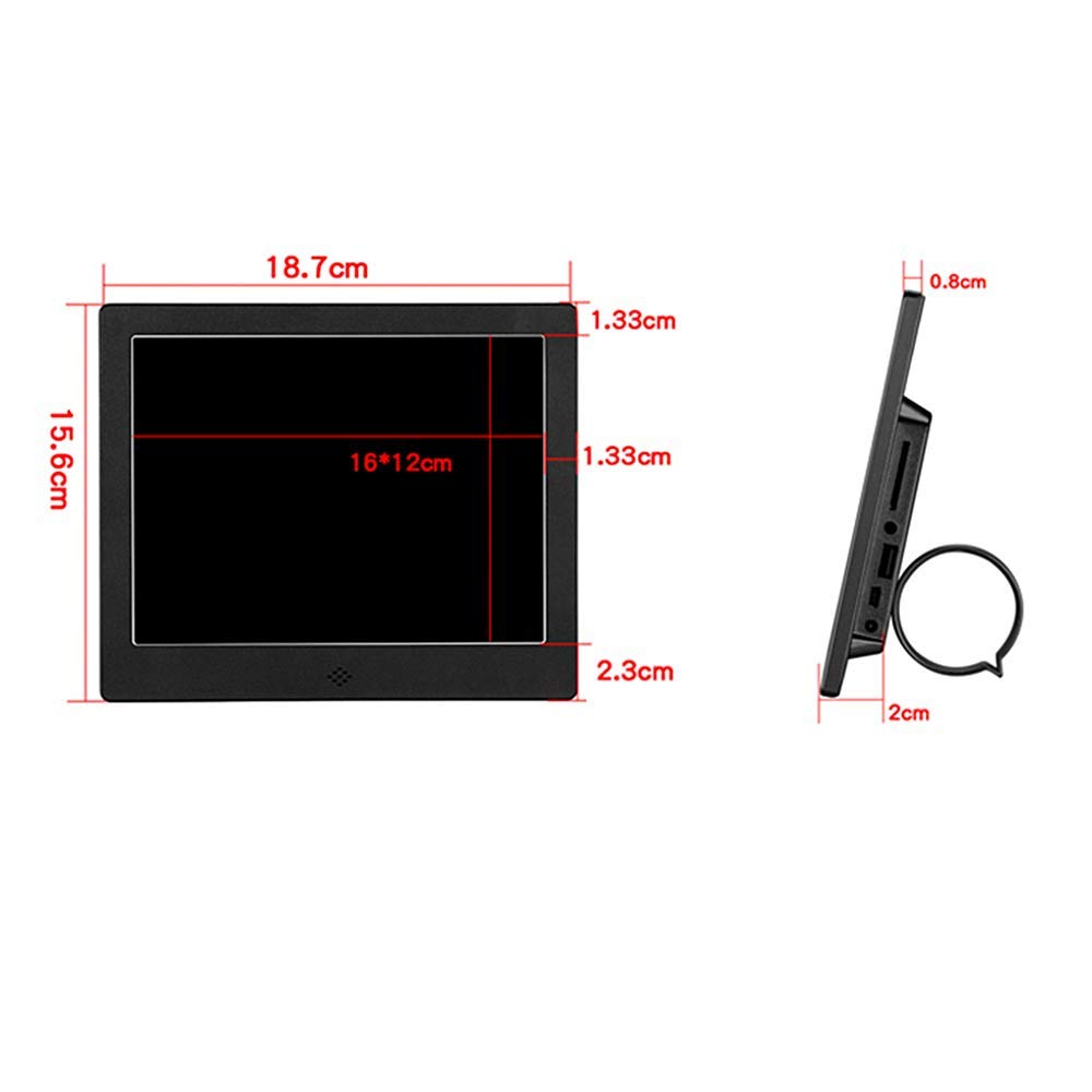 8-inch NSTVVEE Digital Picture Frame - High Resolution HD Electronic Photo Album, Supports Multiple Formats for Photos & Videos - Perfect for Home, Office, and Gift Giving (Black)