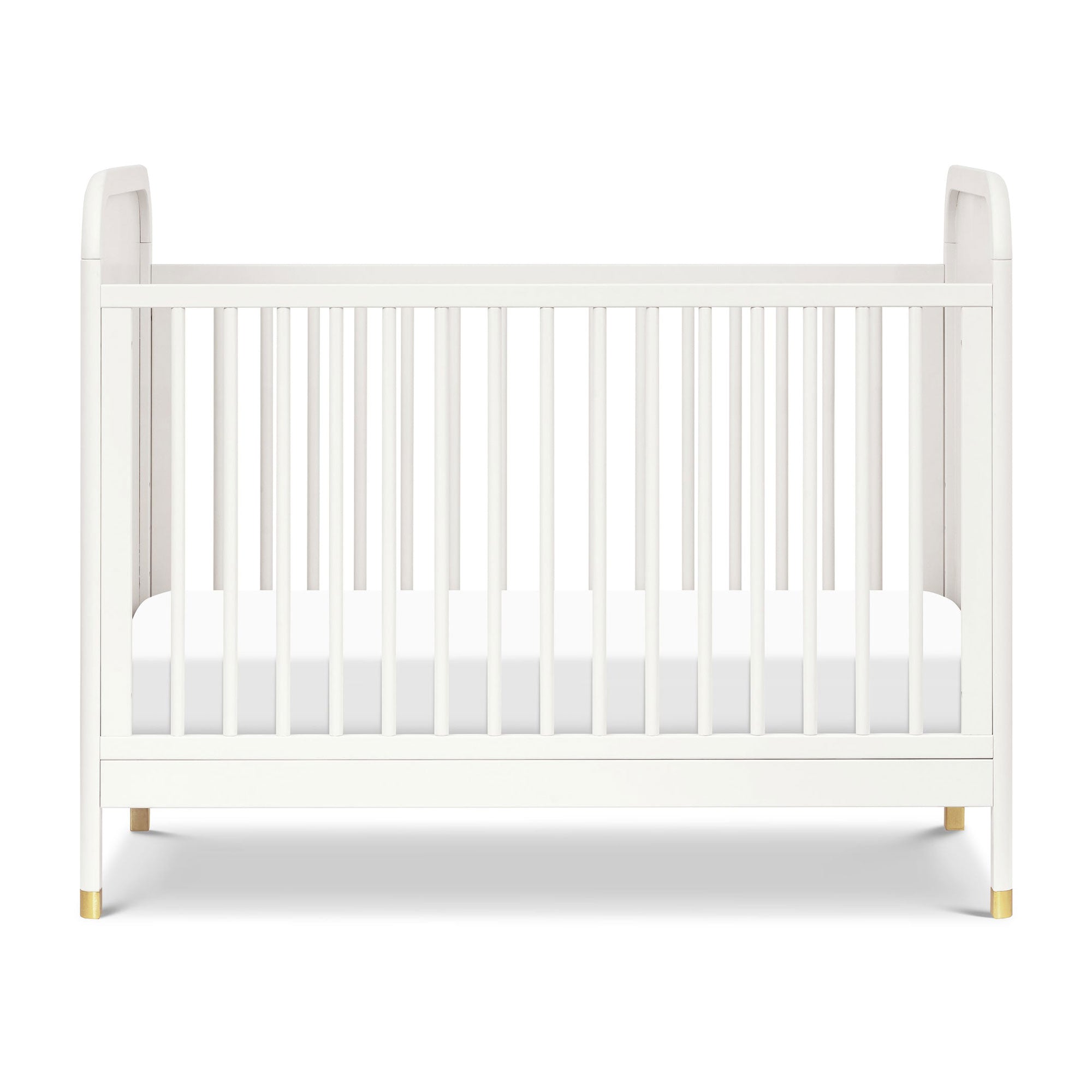Brimsley Tambour 3-in-1 Convertible Baby Crib - White Wooden Nursery Crib with Toddler Bed & Daybed Conversion - Perfect for Newborns, Infants & Toddlers - Ideal for Modern Nursery, Bedroom & Daycare Use