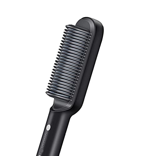 Siah Hair Straightener Brush with Comb - 20s Fast Heating Ceramic Flat Iron for Smooth & Shiny Hair - Perfect for Salon, Home & Travel Styling