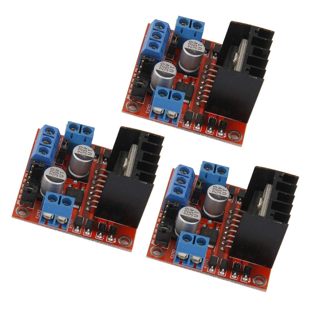 PRAV® 3 L298N Dual H Bridge DC Stepper Motor Driver Controller Board Module for Arduino, Robotics, CNC, and DIY Electronics Projects - Perfect for Motor Control in Automation Systems and Prototyping