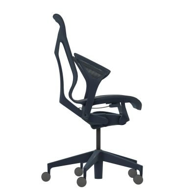 Herman Miller Cosm Mid Back Office Chair with Leaf Arms in Graphite - Ergonomic Design for Home & Office Workspaces, Gaming, and Study Comfort