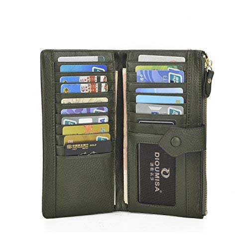 Genuine Leather Women's Wallet - Luxury Flip Money Holder & Card Organizer (Green) - Perfect for Banquets, Parties, and Everyday Use