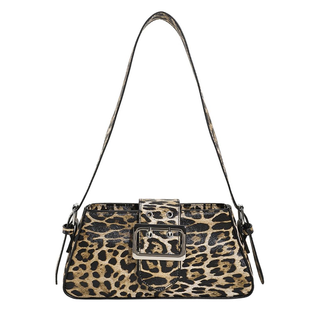 Vintage Leopard Print Shoulder Bag for Women - Cheetah Print Hobo Handbag, Genuine Leather Clutch Purse - Perfect for Casual Outings, Parties & Date Nights