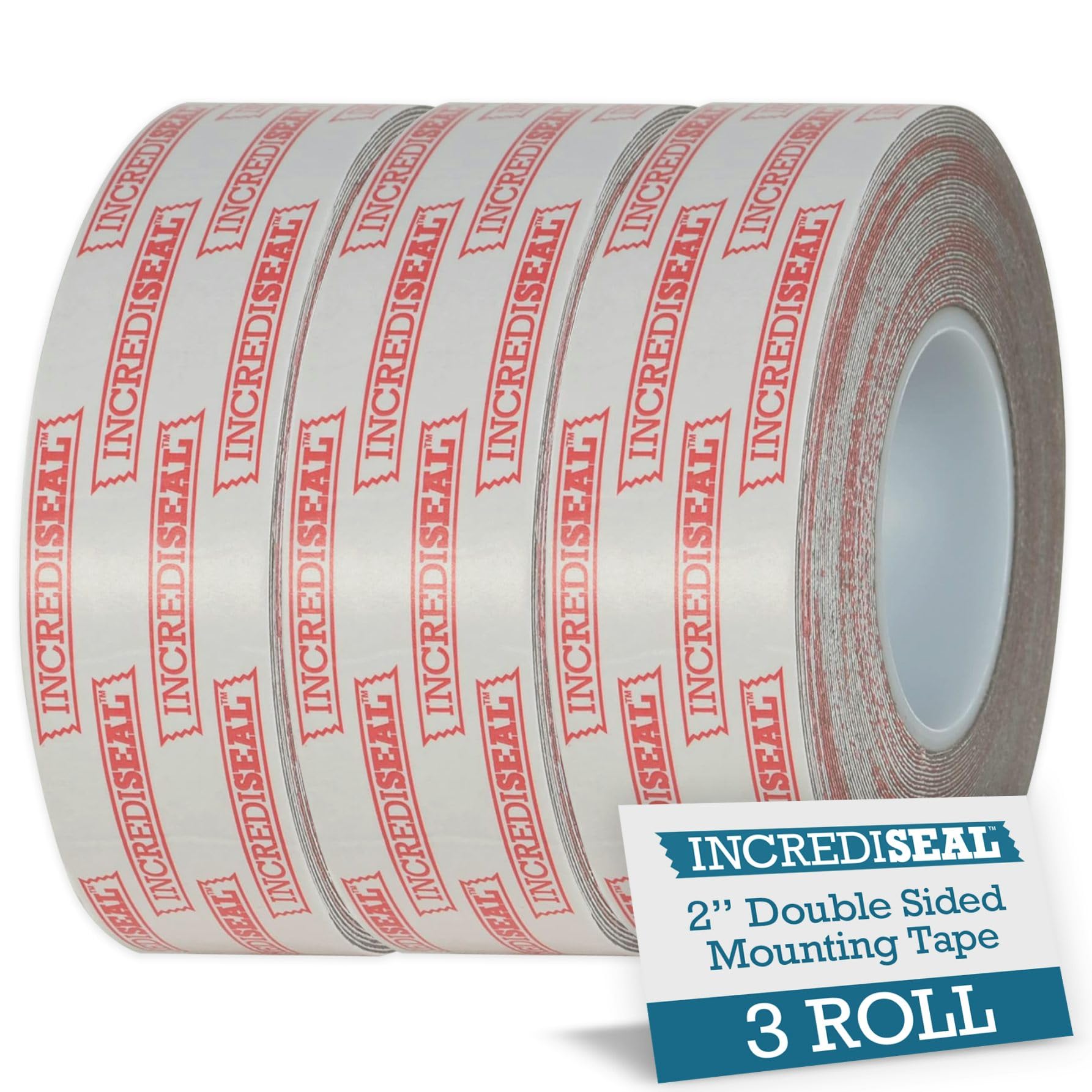IncrediSeal Double-Sided Permanent Mounting Tape - Heavy Duty Adhesive for Rock, Concrete, Brick & Drywall - Strong Bond Replaces Rivets & Screws - Indoor/Outdoor Waterproof Tape - 2