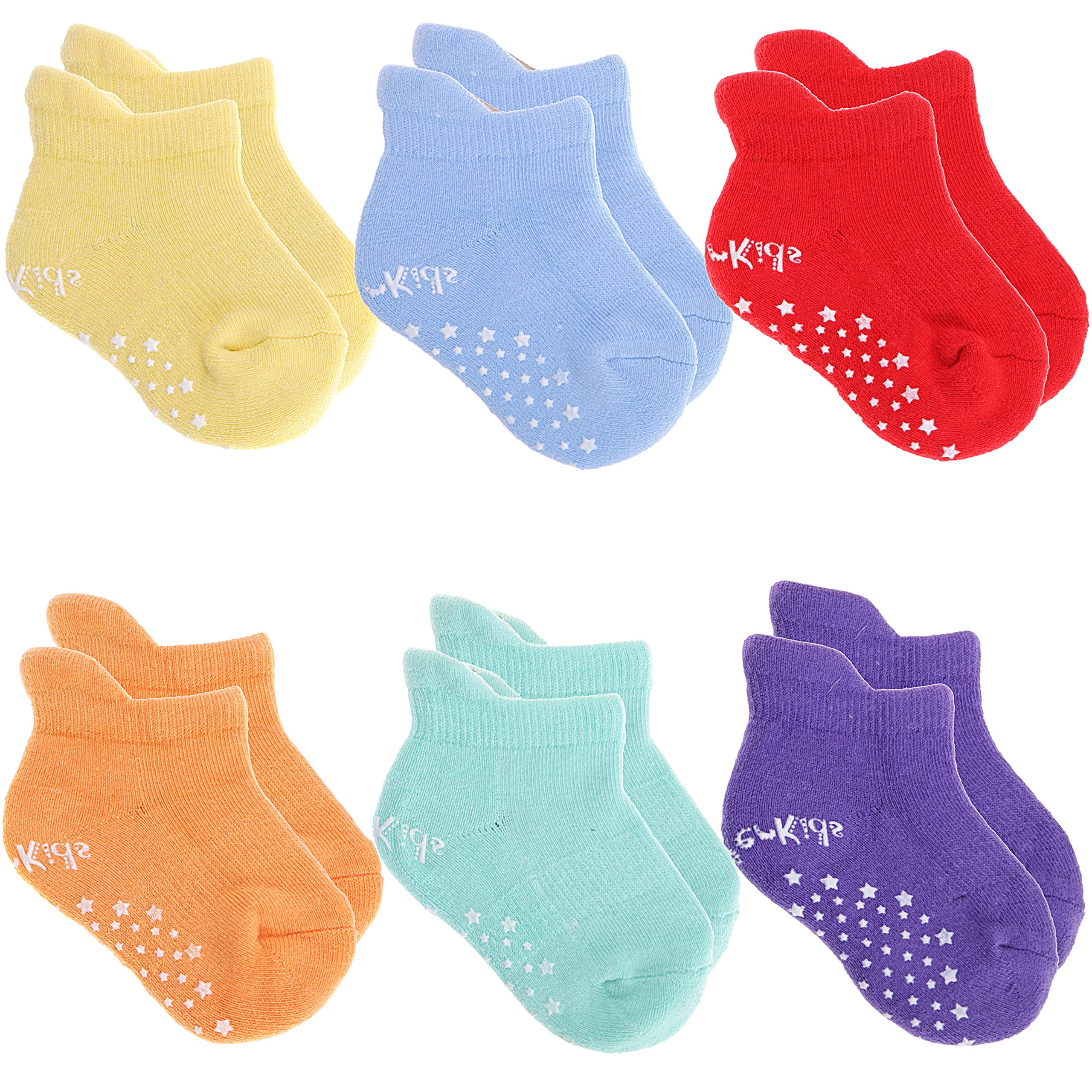 **Non-Slip Baby Socks for Toddlers - Anti-Skid Cotton Ankle Socks with Grippers for Boys & Girls | Perfect for Playtime, Daycare & Learning to Walk**
