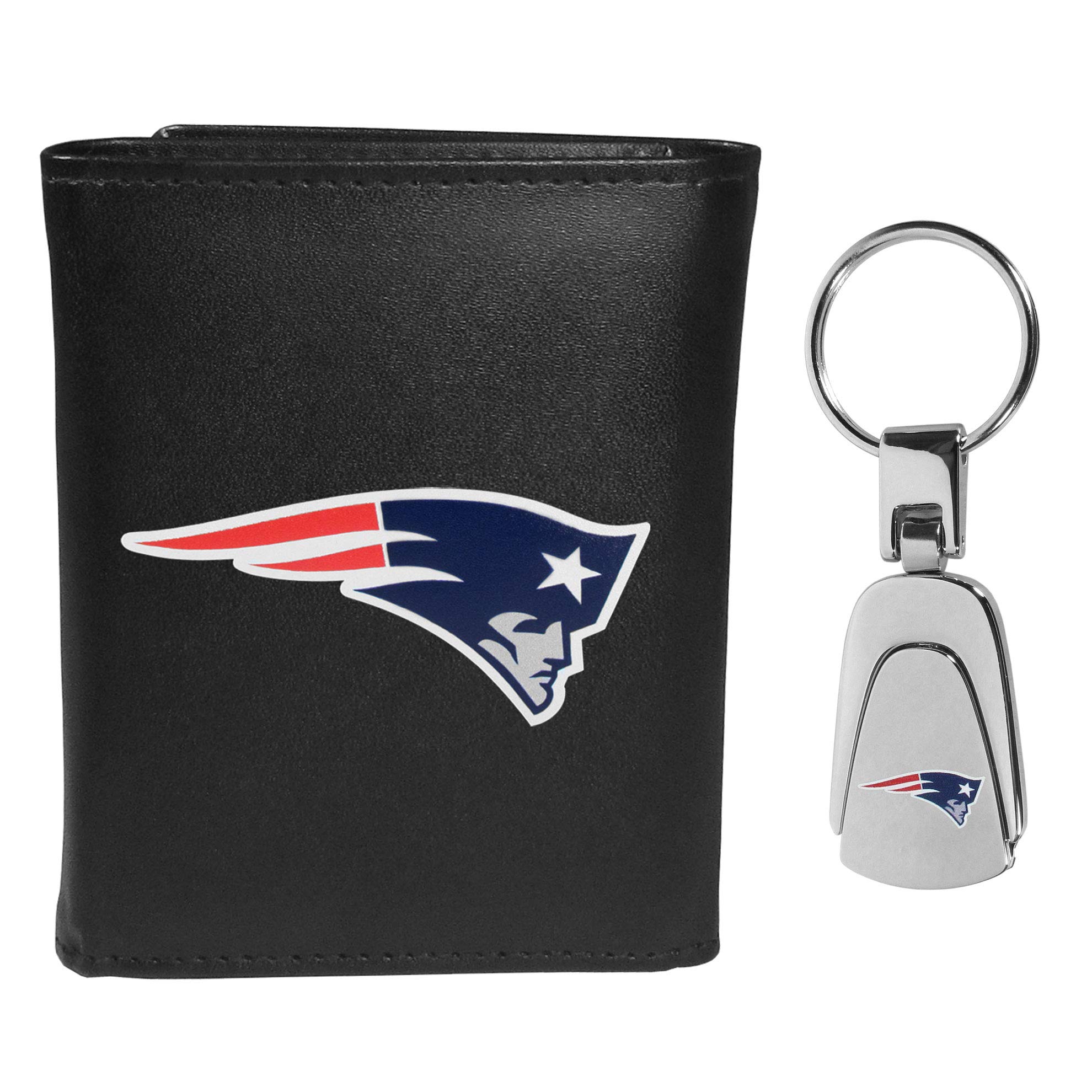 Premium Siskiyou Tri-Fold Leather Wallet with RFID Protection & Stainless Steel Keychain - Perfect for Men's Everyday Carry, Travel & Business Use