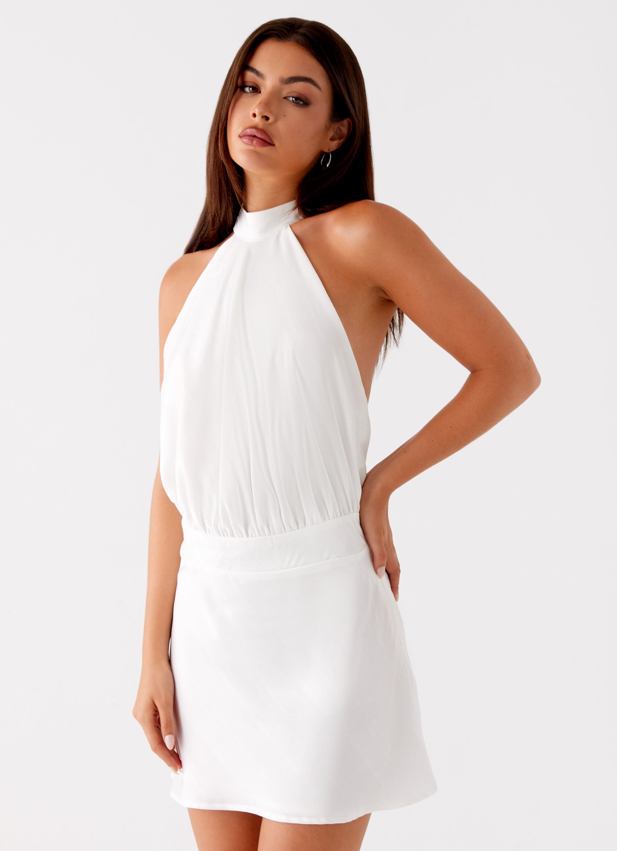 Camera Shy Mini Dress Ivory - Elegant Short Party Dress for Women | Perfect for Weddings, Date Nights & Special Occasions