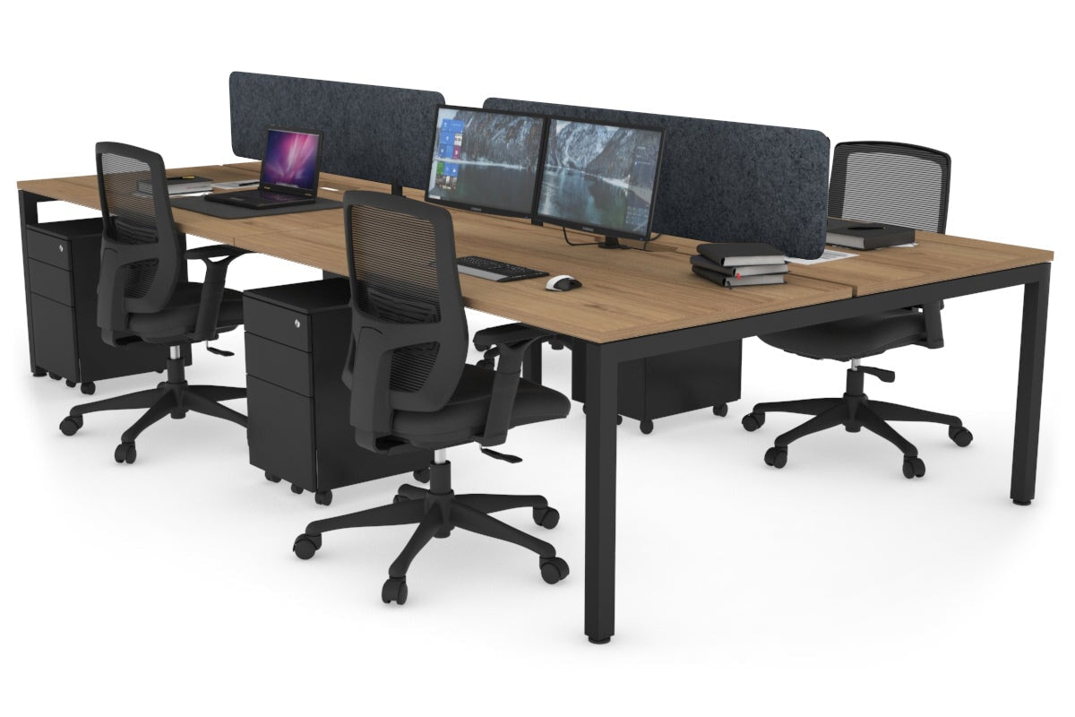 4-Person Office Workstation with Quadro Square Legs - 1800L x 800W Desk with Cable Management Scallop | Perfect for Collaborative Workspaces & Open Office Environments