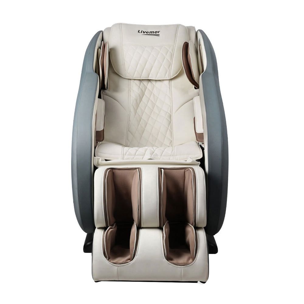 Livemor Electric Massage Recliner Chair with Full Body Shiatsu Massage - Grey Ozeni for Home, Office & Relaxation Therapy