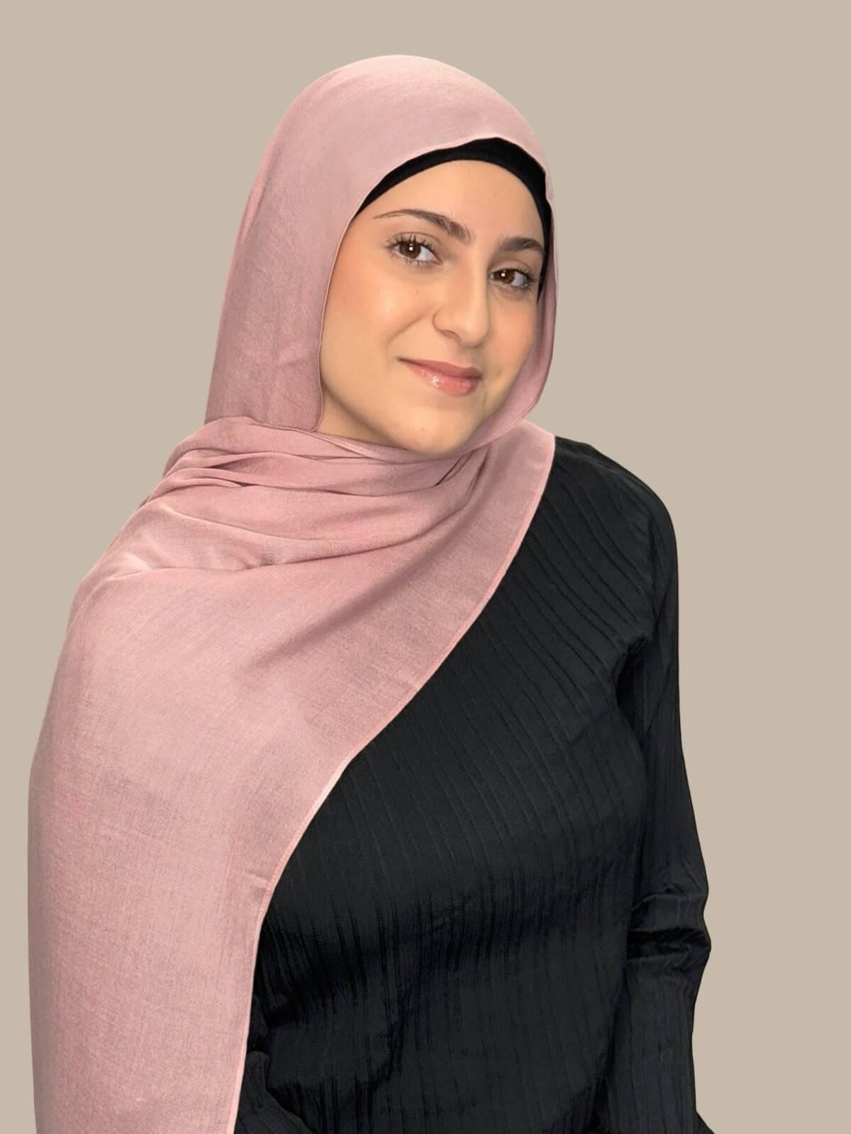 Stylish Cotton Modal Hijab Scarf for Women - Soft & Breathable Misty Rose - Perfect for Daily Wear, Work, and Special Occasions