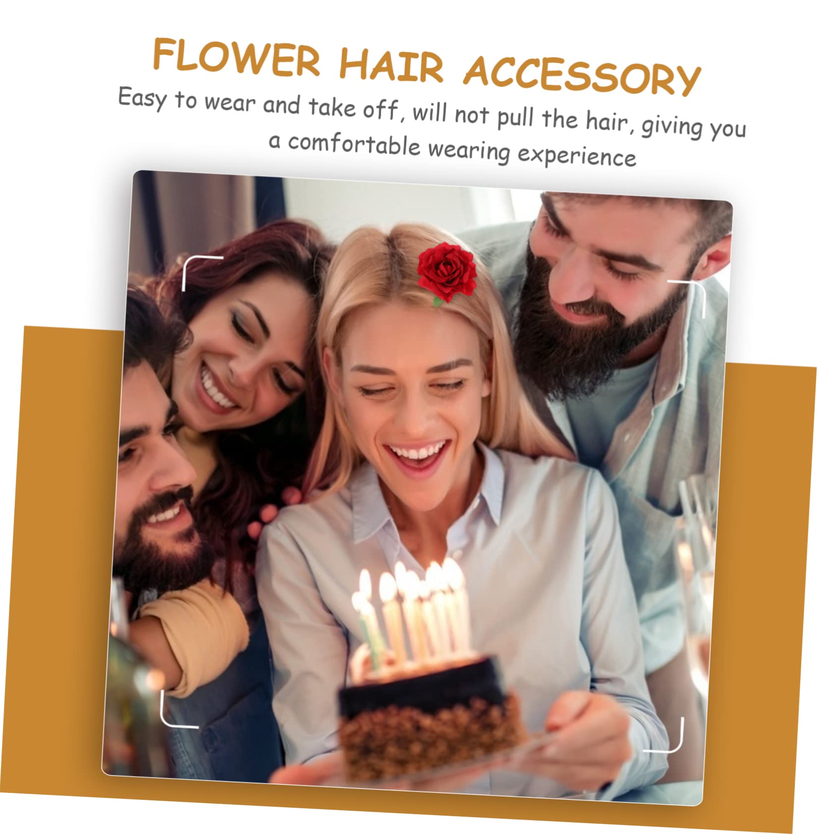 FOMIYES 12-Piece Red Artificial Rose Hair Clips Set for Women & Girls - Perfect for Weddings, Parties, and Special Occasions | Elegant Floral Hair Accessories for Bridal, Prom, and Daily Styling