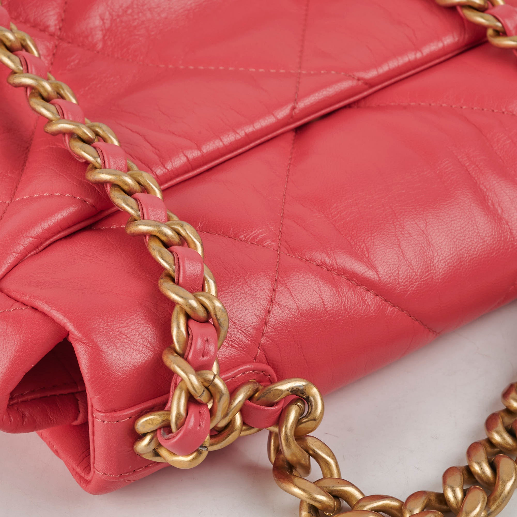 Chanel 19 Small Pink Leather Flap Bag - Luxury Designer Handbag for Women | Perfect for Date Night, Parties & Special Occasions