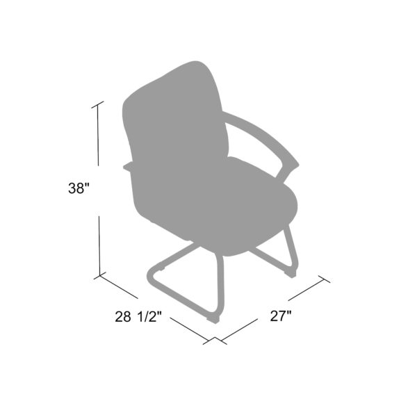 Premium Boss B7309 Mid Back Leather Guest Chair - Ergonomic Office Chair for Home & Business Use - Comfortable Seating for Reception, Conference & Waiting Areas