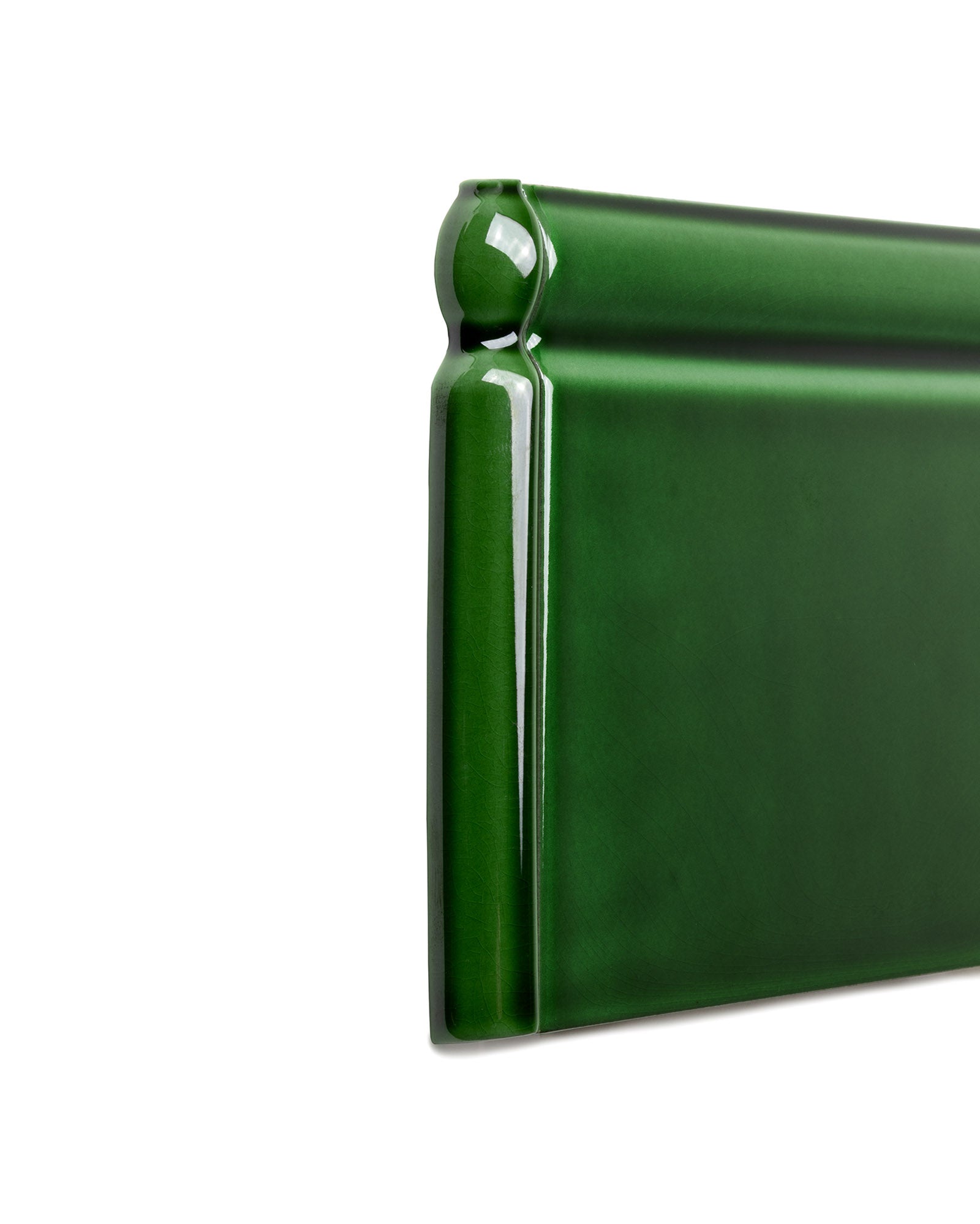 Kakel Cambridge Corner Piece for Baseboard - Bottle Green Glossy Finish - Perfect for Home Renovation & Flooring Projects