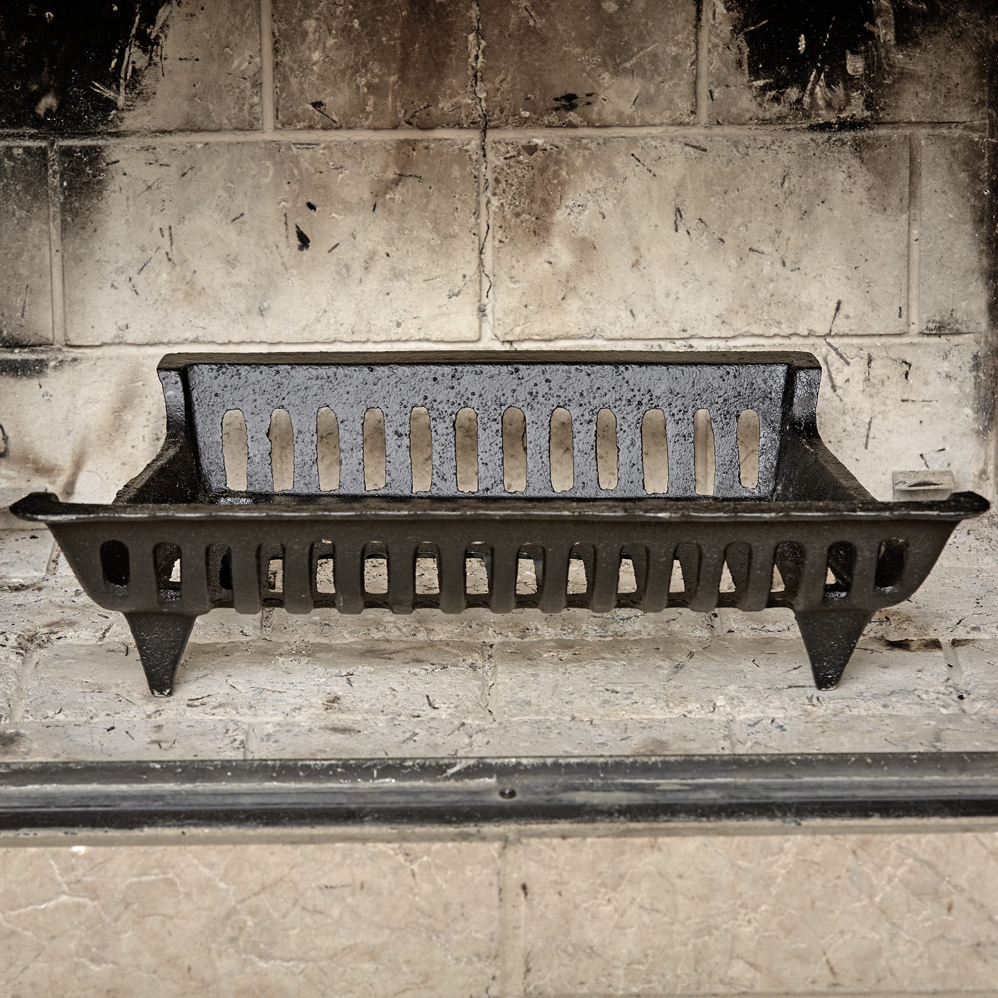 Uniflame 18 Inch Zero Clearance Cast Iron Fireplace Grate - Heavy Duty Fireplace Accessory for Wood Burning Stoves & Fireplaces - Perfect for Indoor/Outdoor Heating & Cozy Ambiance