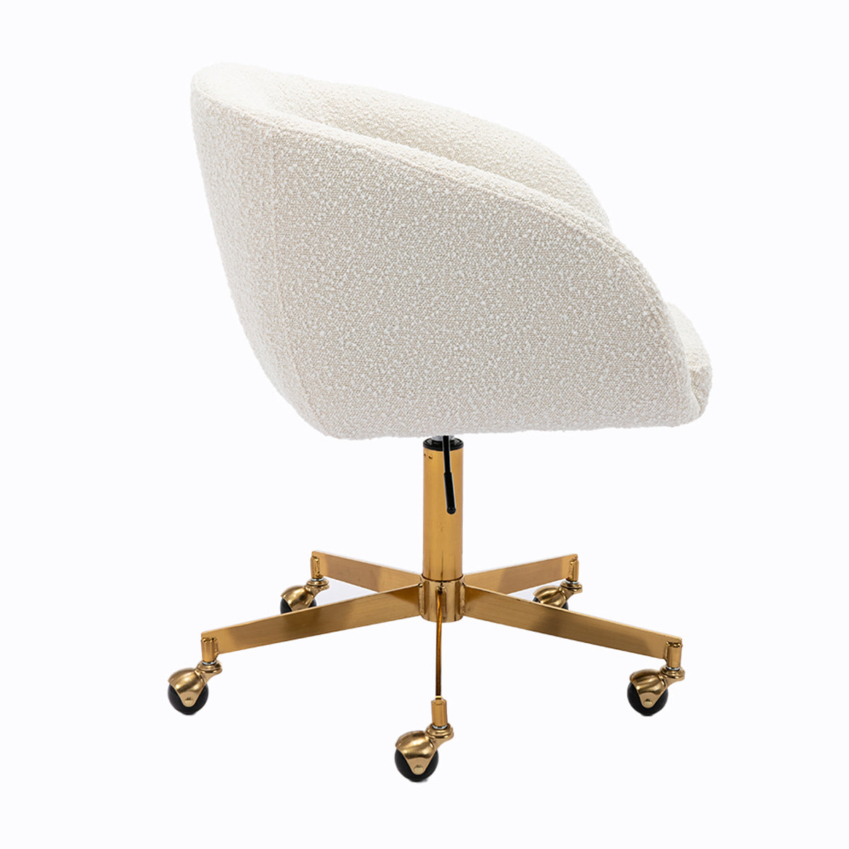 Avalon Boucle Office Chair - Ergonomic Modern Upholstered Desk Chair with Adjustable Height for Home & Office Workspace - Perfect for Remote Work, Study, and Gaming