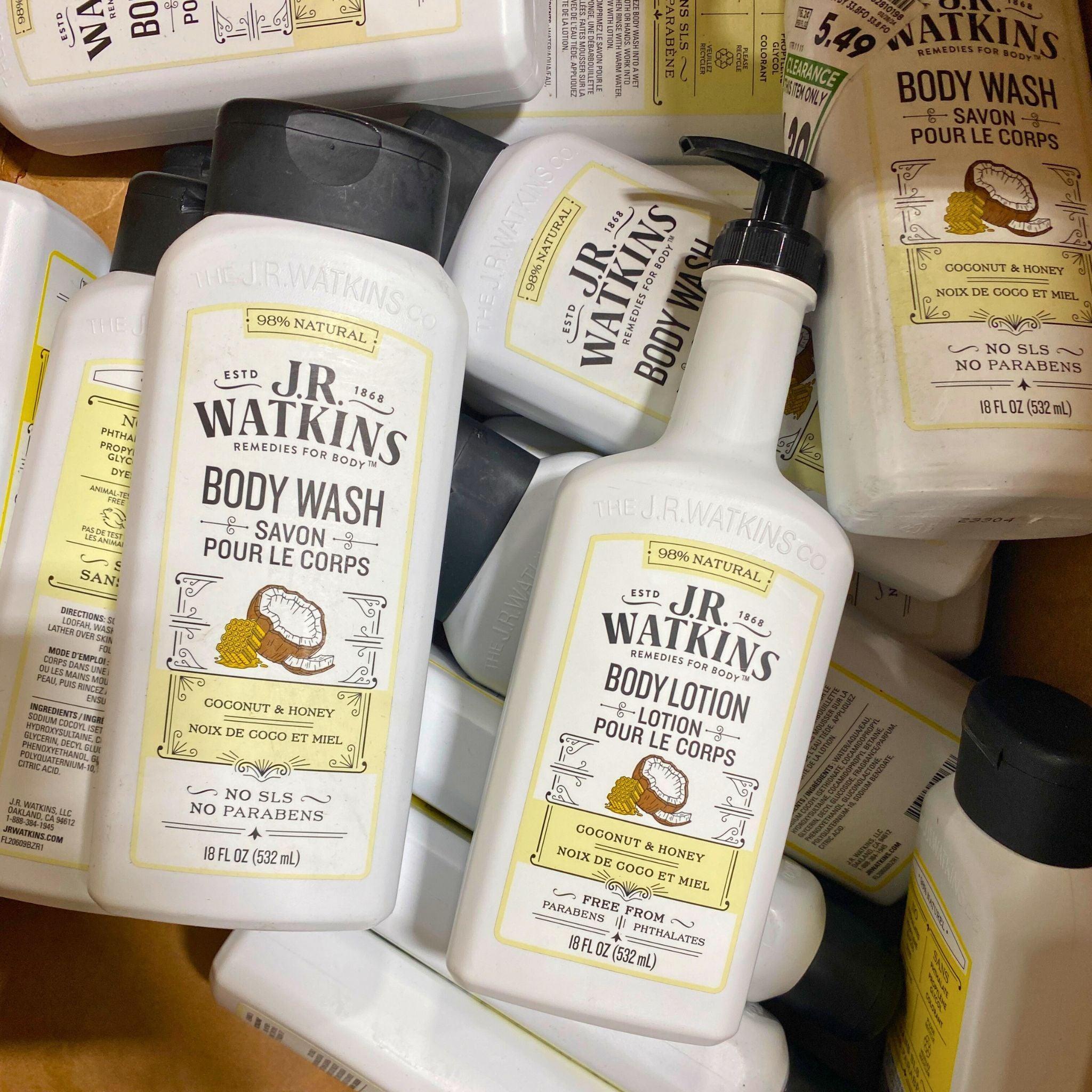 JR Watkins Body Wash & Body Lotion Set - 17 Piece Natural Skincare Gift Set for Men & Women - Perfect for Shower, Bath & Daily Moisturizing Routine
